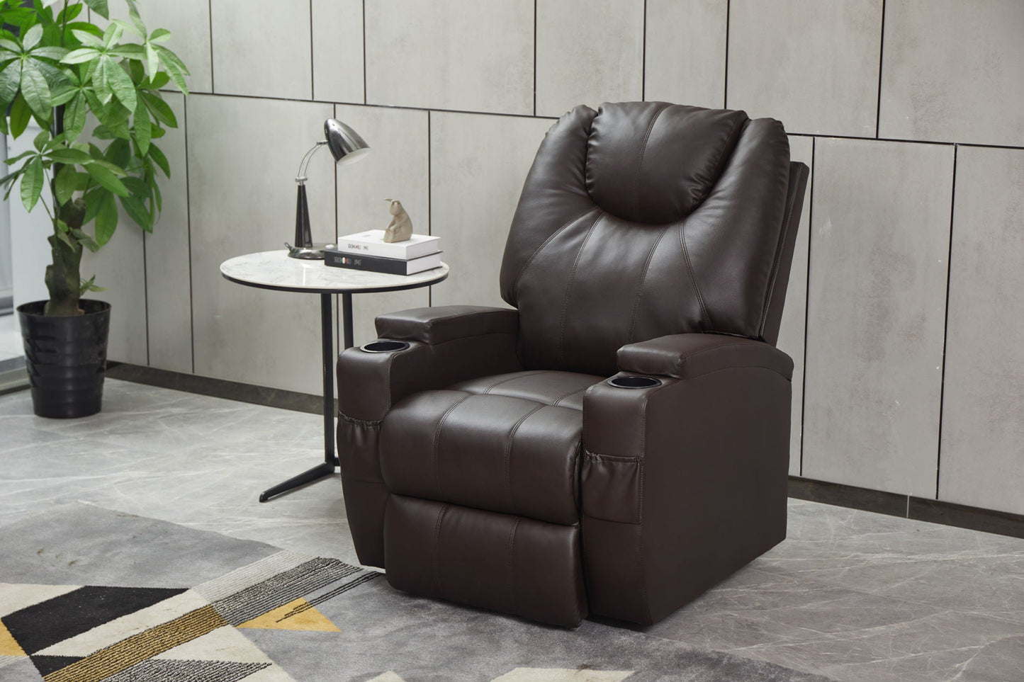 Modern Recliner Chair With Cup Holders, Remote Control Home Essentials