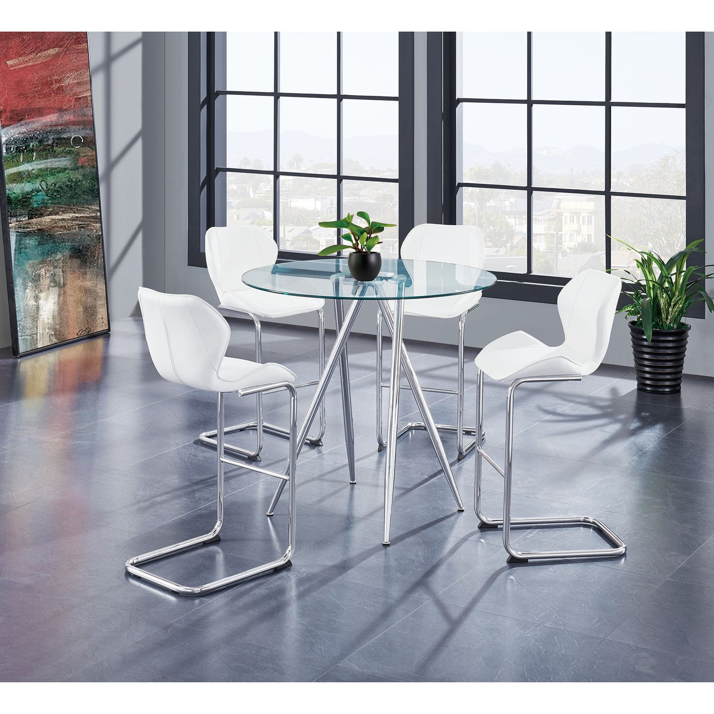 Charlotte - 4 Piece Bar Stool Set With Bucket Seats Global Furniture USA