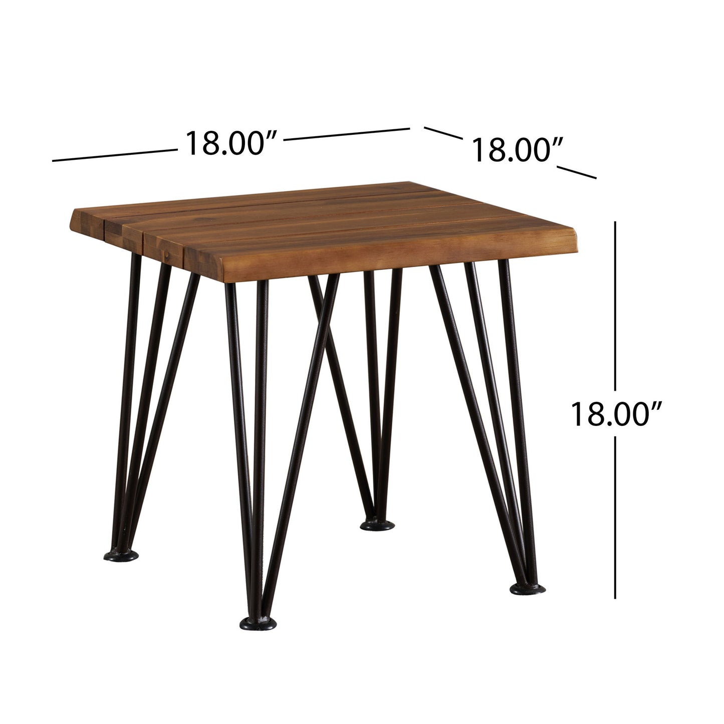 Zion - Outdoor Industrial Iron And Coffee Table - Teak Noble House