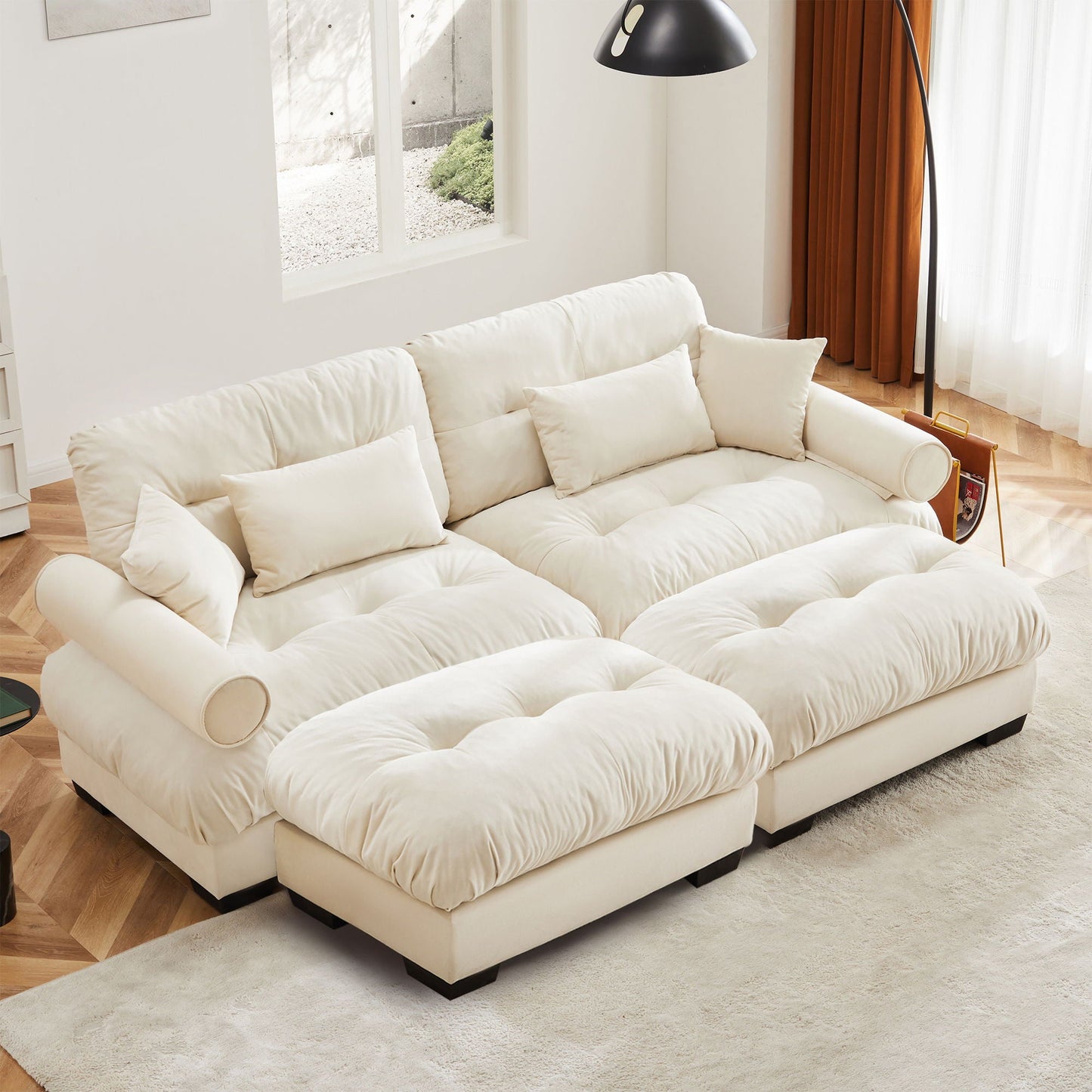Super Comfort Oversized Modular Sectional Sofa With Movable Ottoman - Snoozhouse