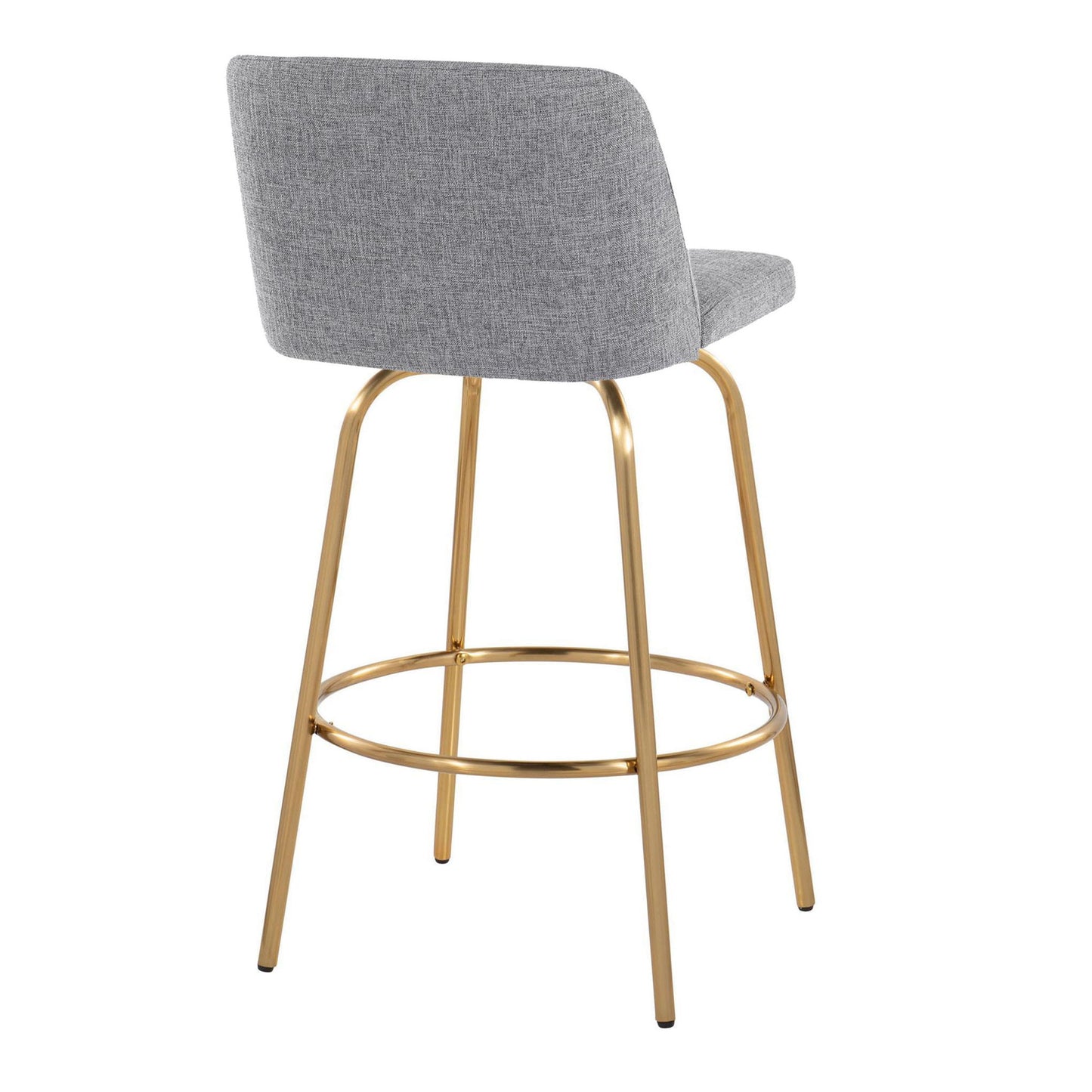 Toriano - Contemporary, Fixed Height Counter Stool With Swivel With Round Footrest (Set of 2) Lumi Source