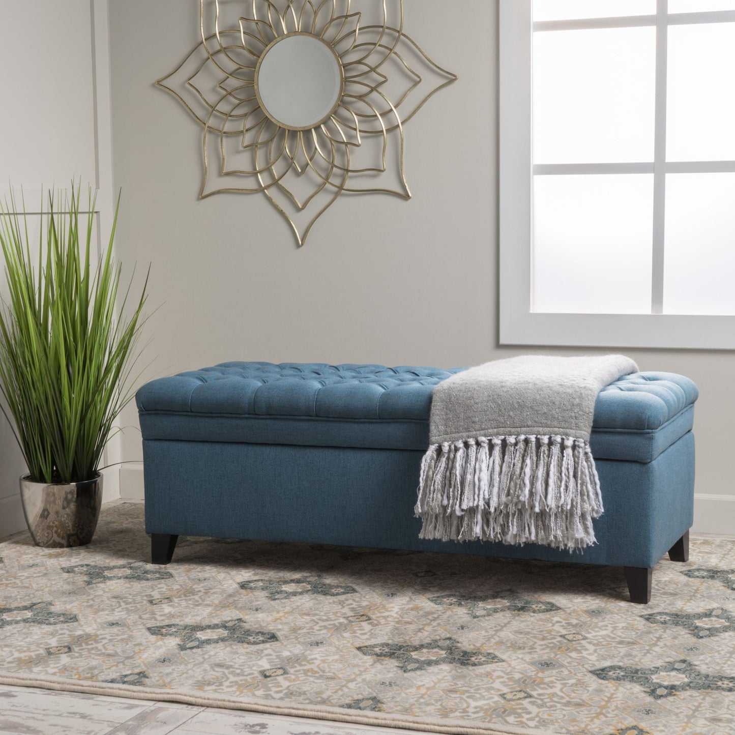 Juliana - Storage Ottoman With Birch Legs Noble House