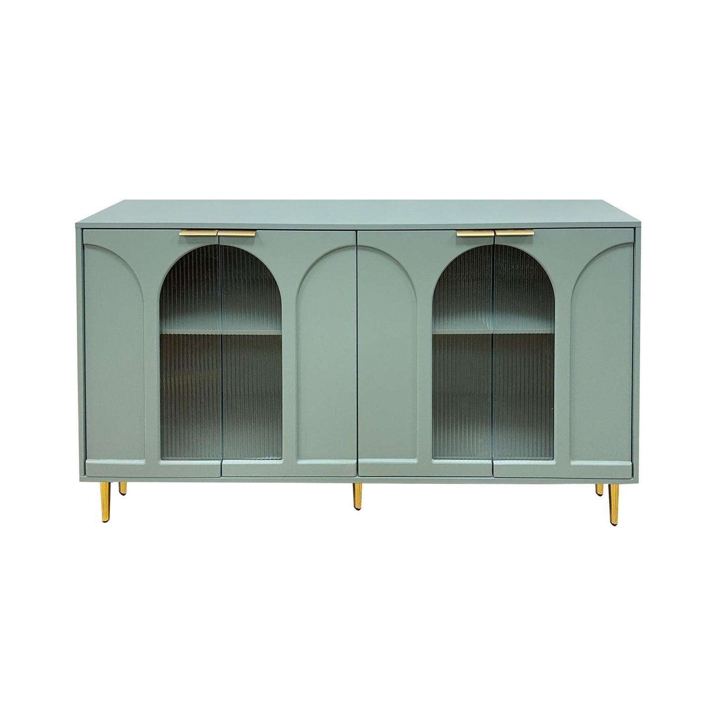 Accent Cabinet Lacquered Wooden Cabinet With 4 Glass Doors Sideboard Buffet Server Cabinet Storage Cabinet, For Living Room, Entryway, Hallway, Office, Kitchen And Dining Room Home Essentials