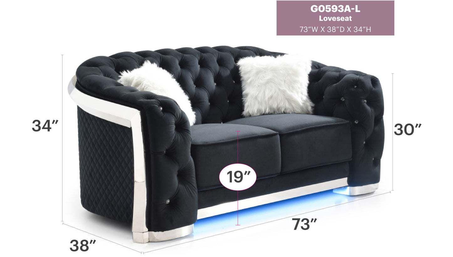 Loveseat With Flared Arms Glory Furniture
