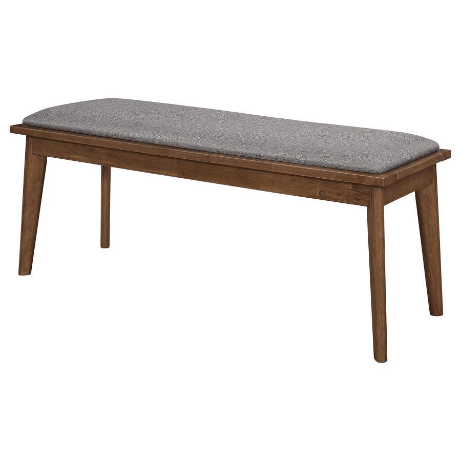 Alfredo - Upholstered Dining Bench - Gray And Natural Walnut CoasterEveryday