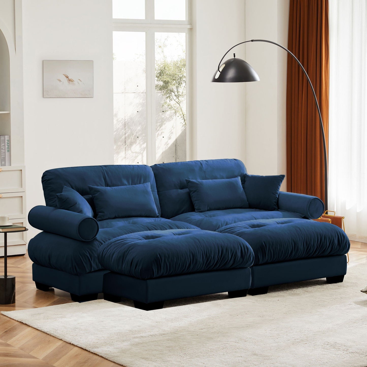 Super Comfort Oversized Modular Sectional Sofa With Movable Ottoman - Snoozhouse