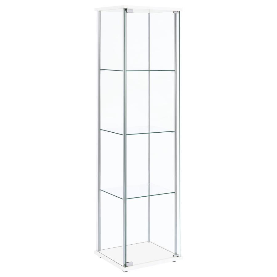 Bellatrix - 4-Shelf Clear Glass Curio Cabinet CoasterEveryday