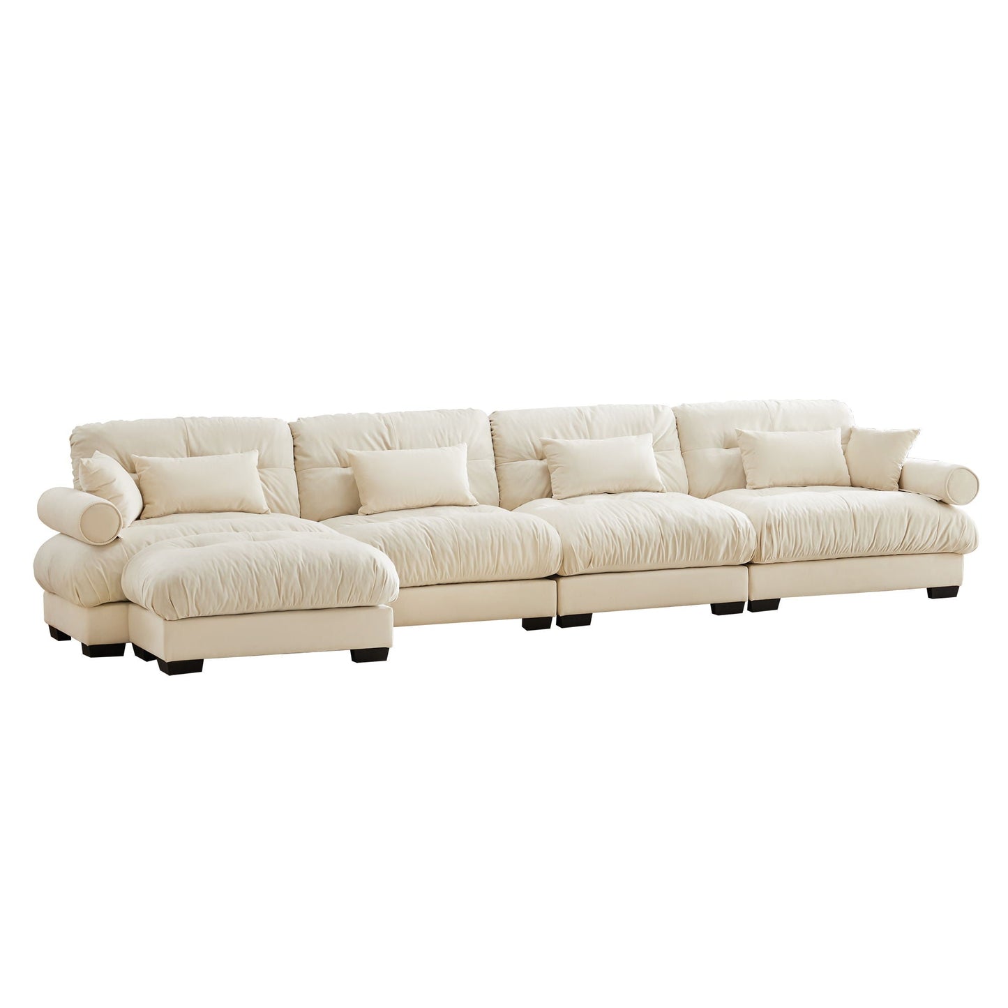Super Comfort Oversized Modular Sectional Sofa With Movable Ottoman - Snoozhouse