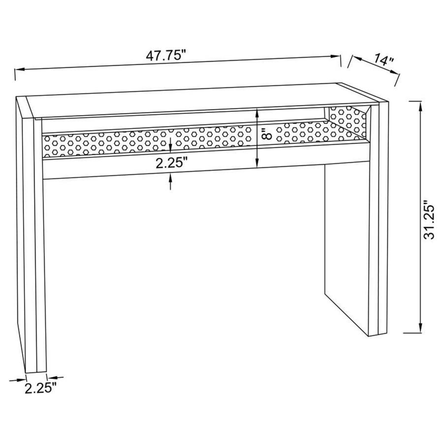 Edna - Mirrored Acrylic Console Table LED Lighting - Silver CoasterElevations