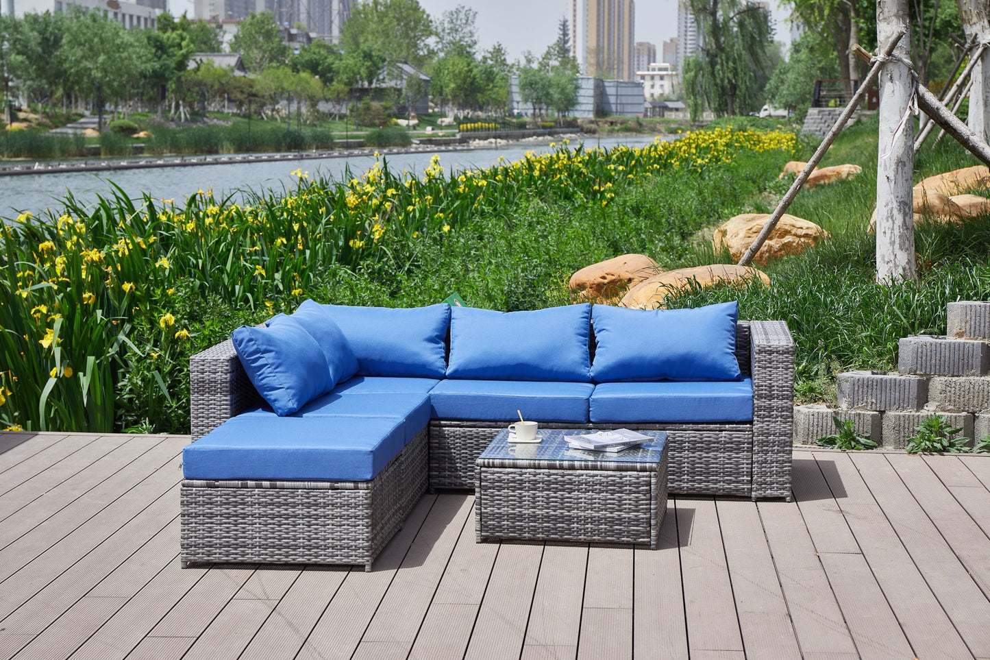 Patio Sofa With Cushions Home Essentials