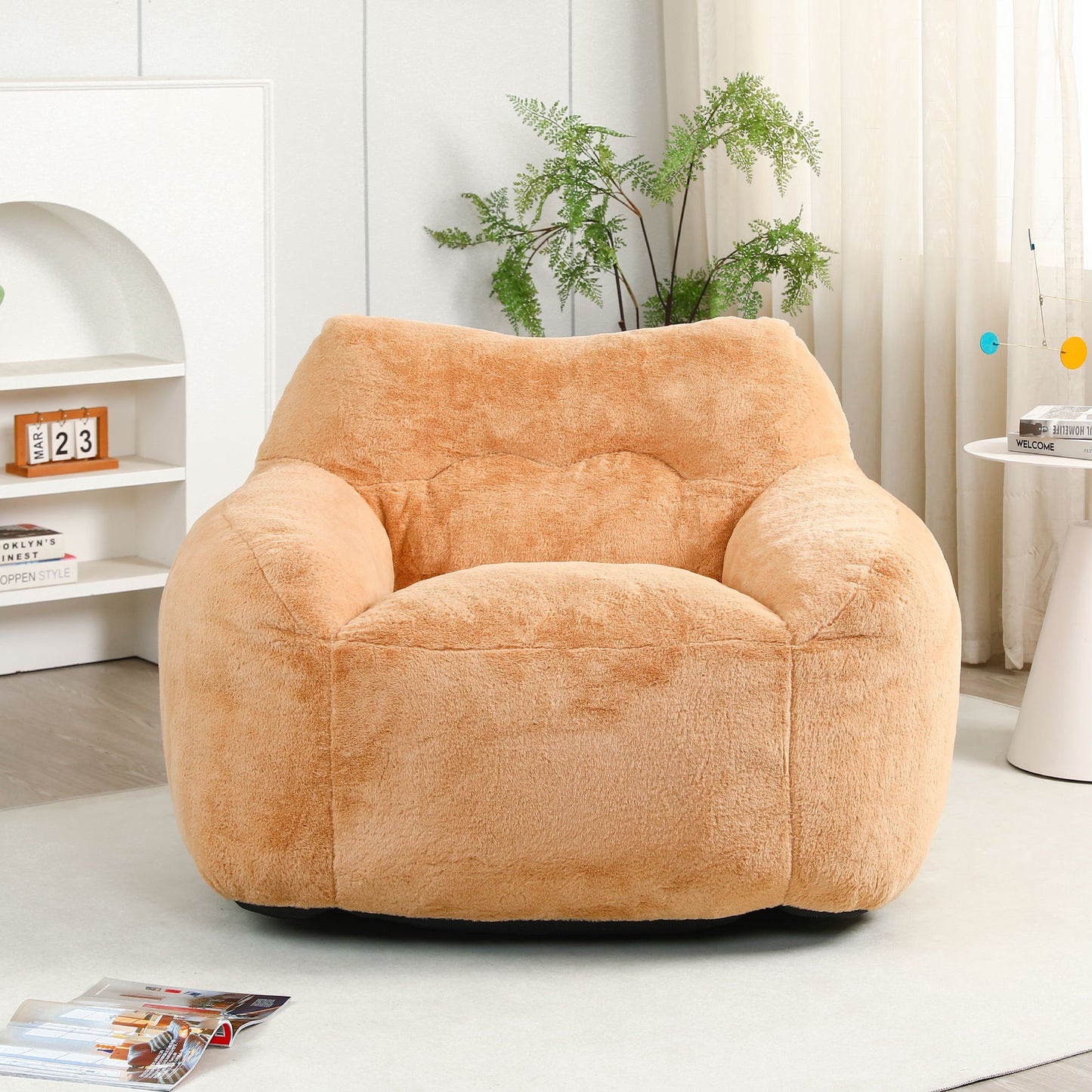 Beanbag Sofa Chair With Armrests Stuffed High Density Foam Home Essentials