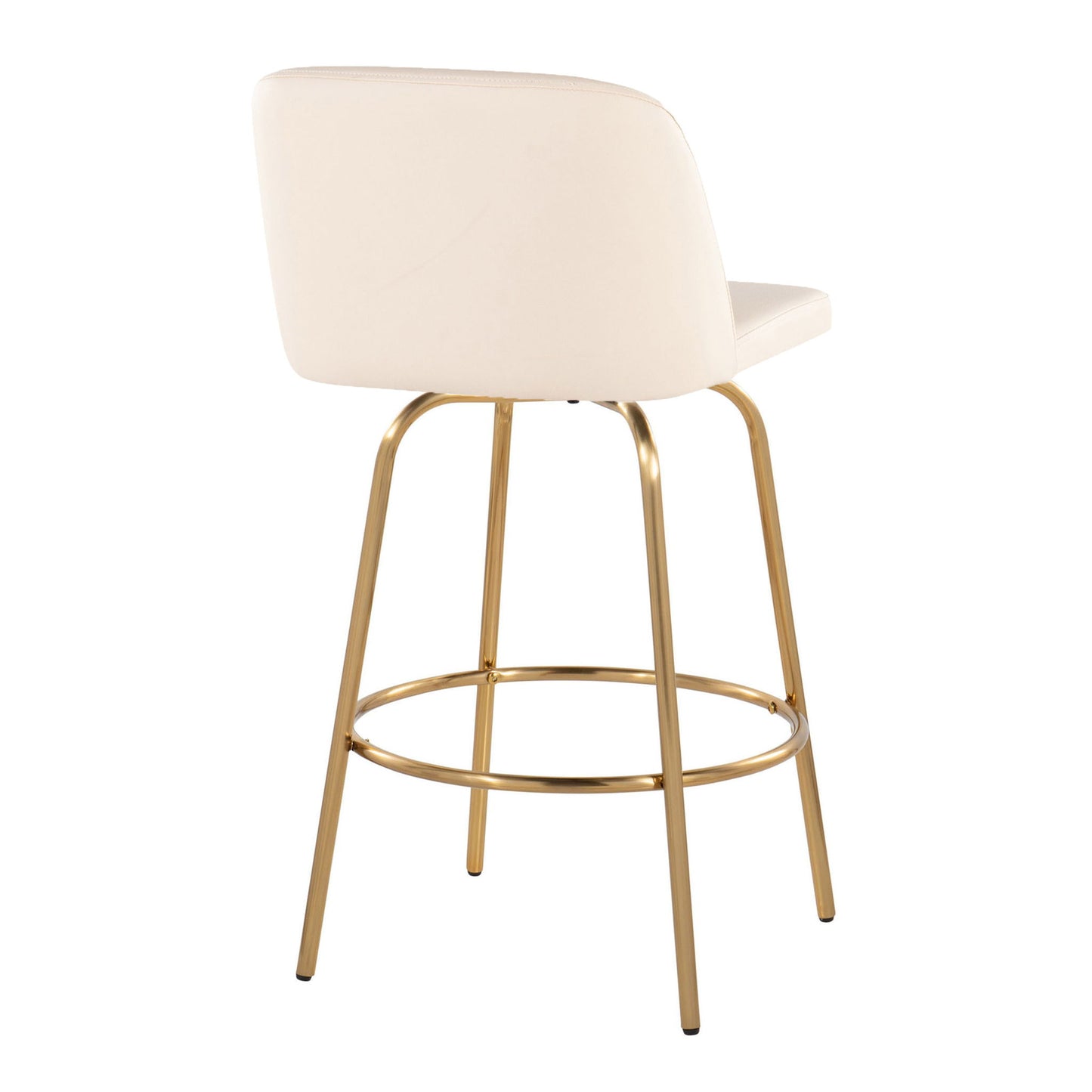 Toriano - Contemporary, Fixed Height Counter Stool With Swivel With Round Footrest (Set of 2) Lumi Source