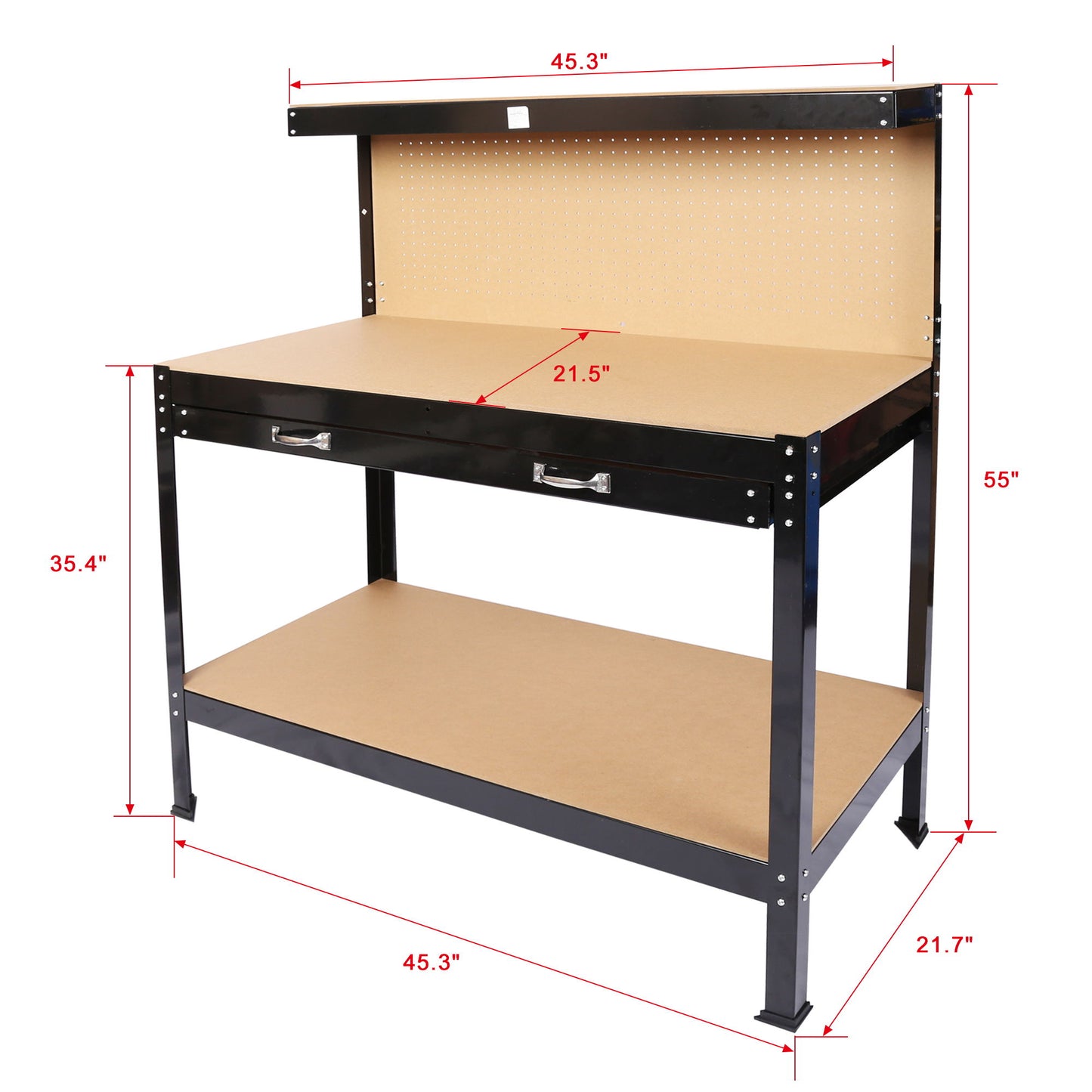 Wood Work Bench - Black / Light Brown Daily Nest
