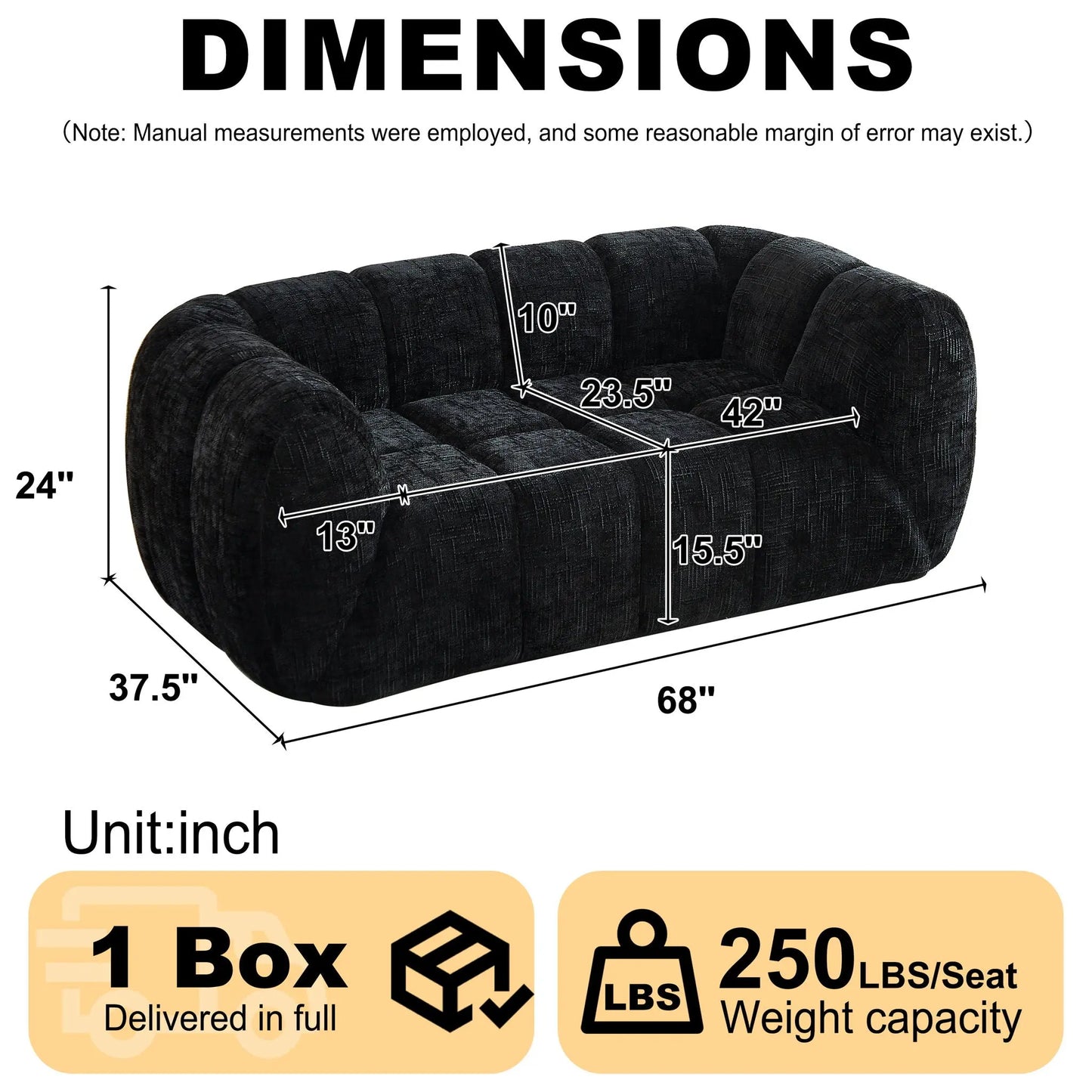 Quilted Cloud Sofa With Rounded Armrests And Piano Key Backrest Design Home Essentials
