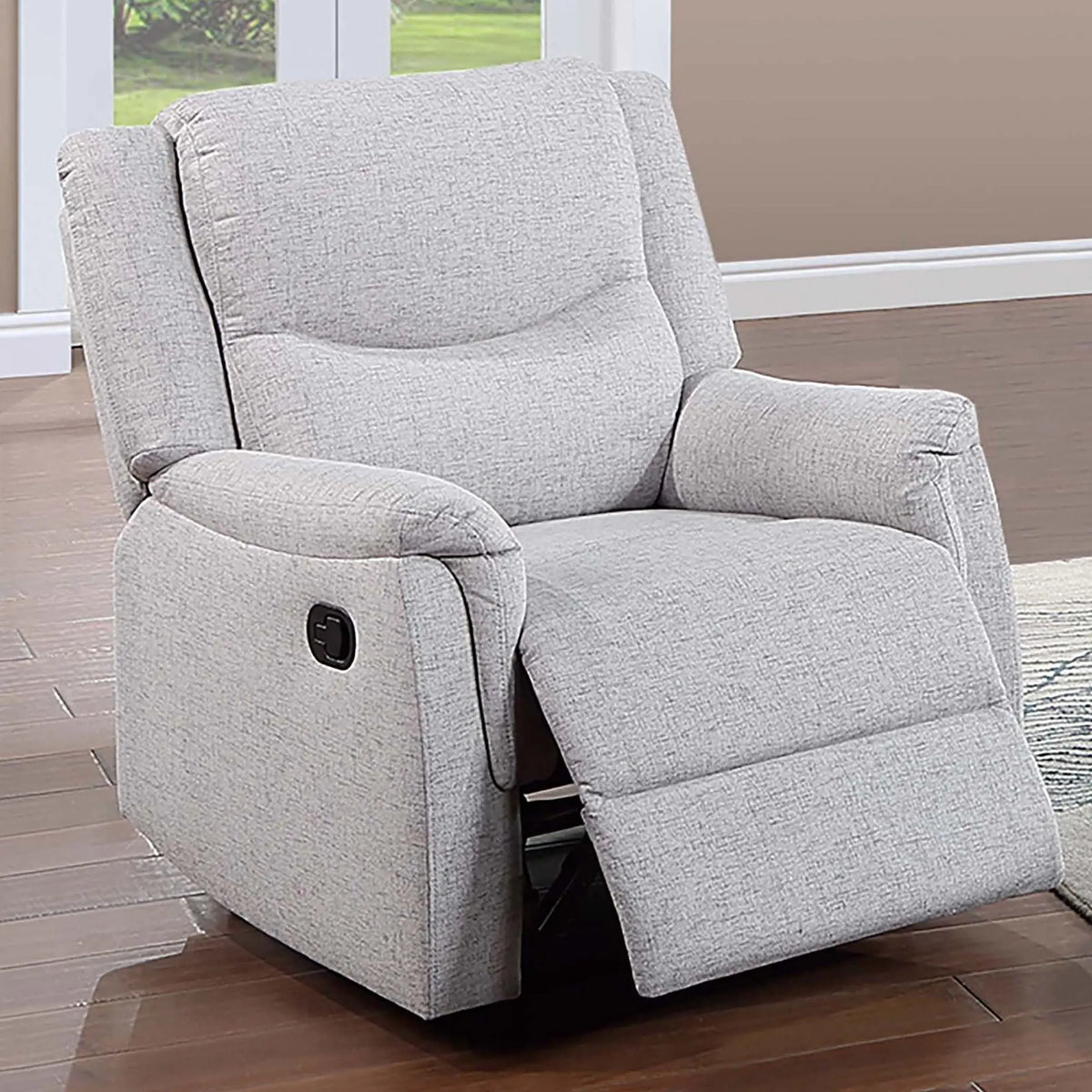 Manual Recliner With Upholstered Seat And Backrest Supportive Headrest Home Essentials