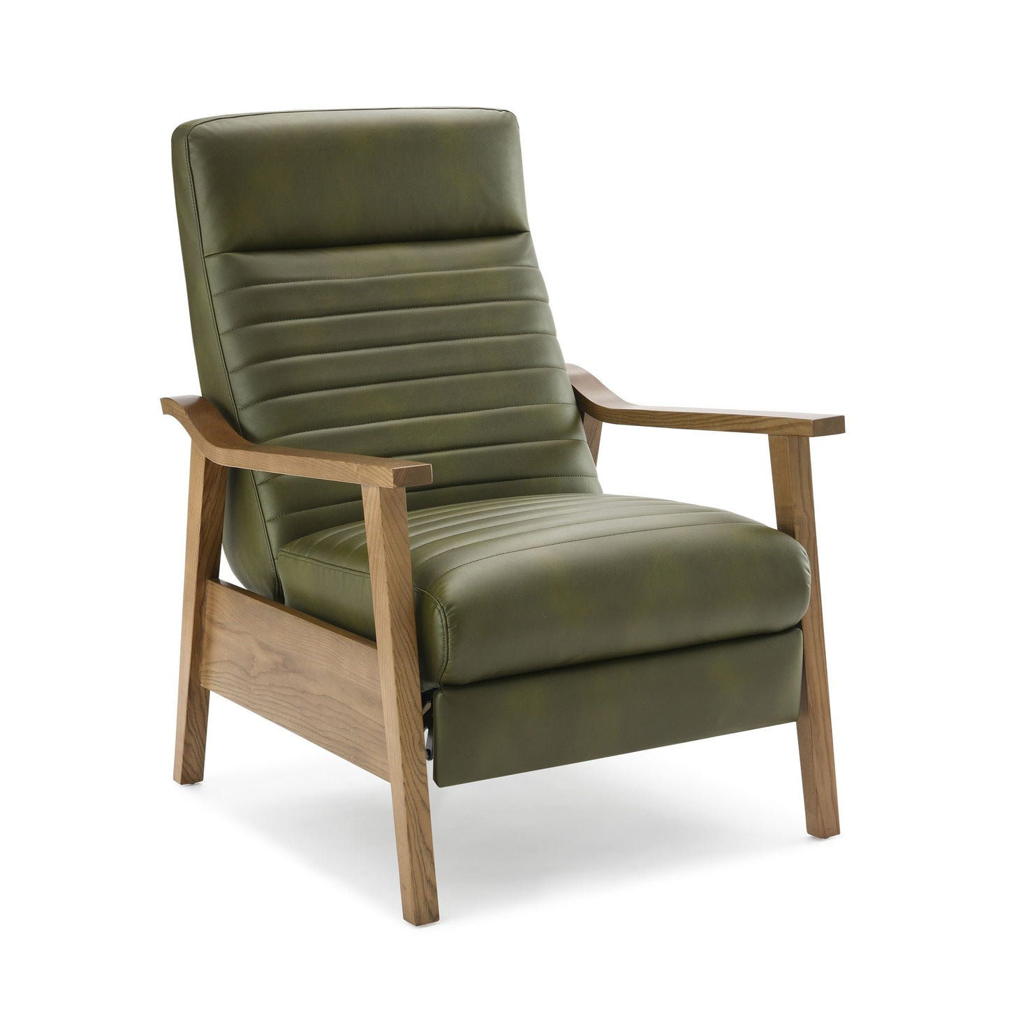 Asher - Modern Push Back Recliner With Wood Arms Home Essentials