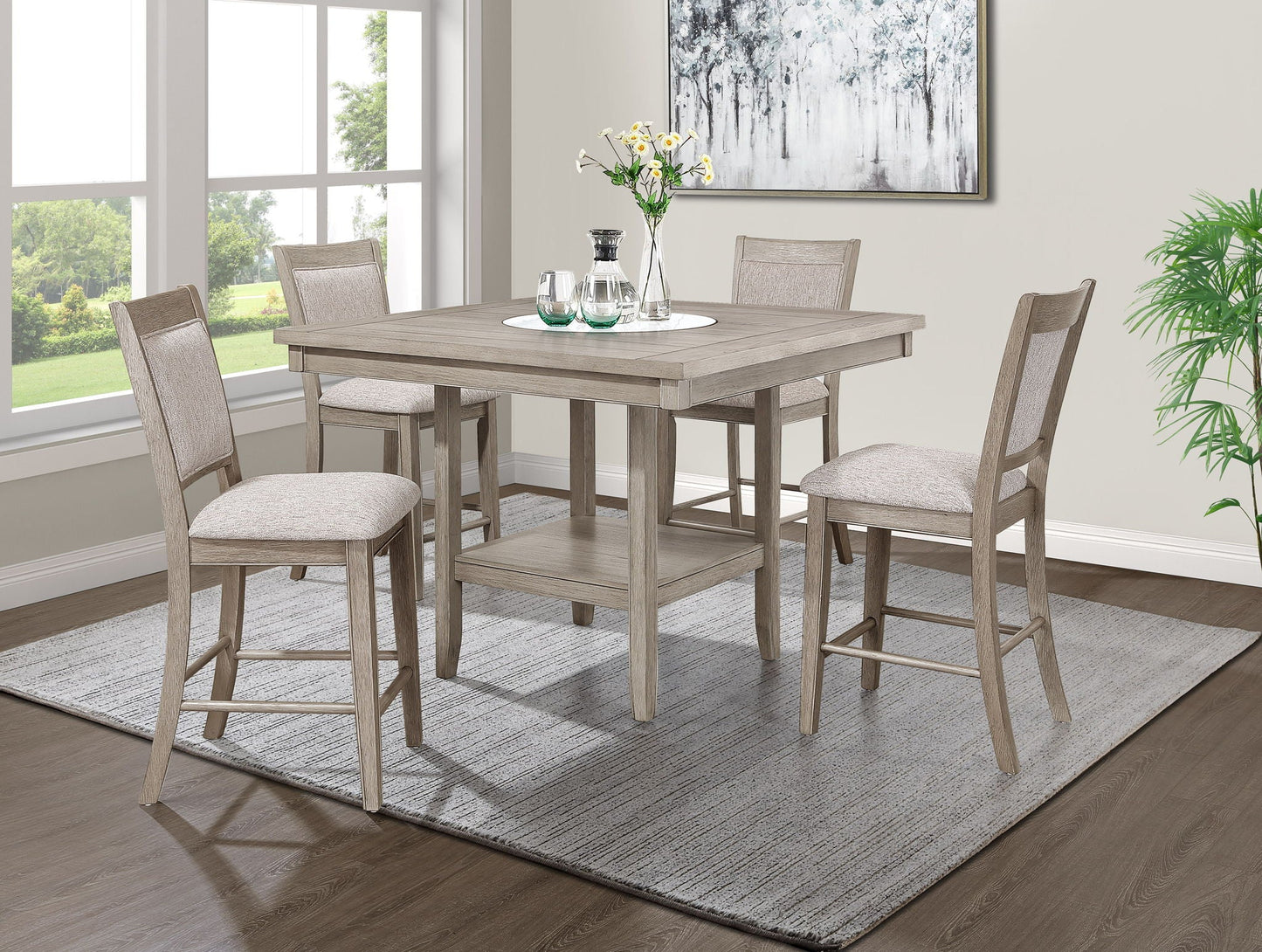 Fulton - Counter Table - White Oak With Marble Crown Mark