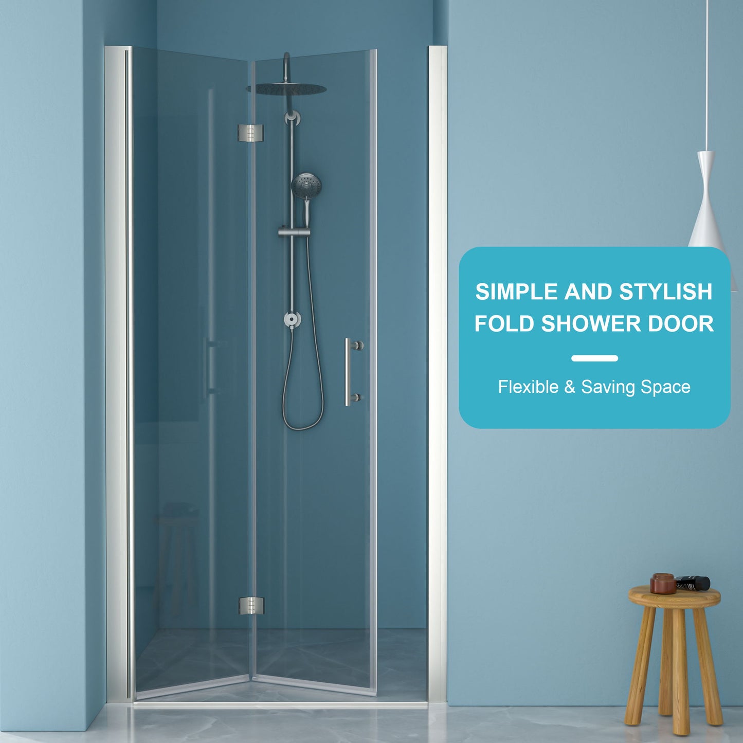 Fold Frameless Shower Door With Tempered Glass Daily Nest