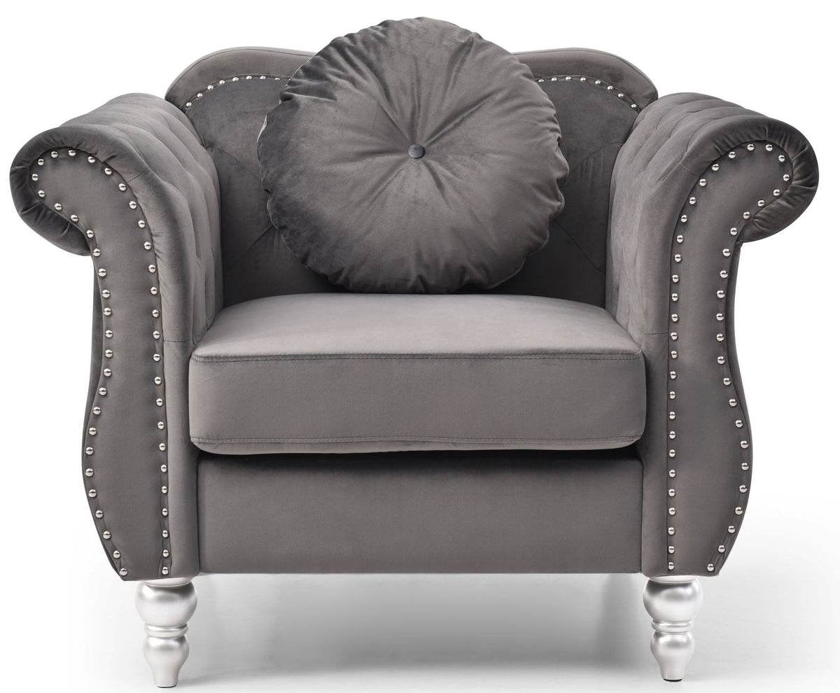 Chic Transitional Flared Arm Chair Glory Furniture
