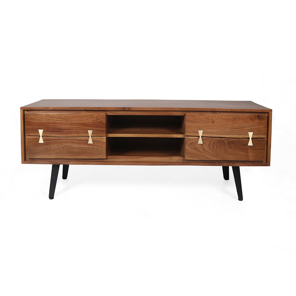 Asther - Acacia Wood TV Cabinet - Natural Wood / Brown Home Essentials