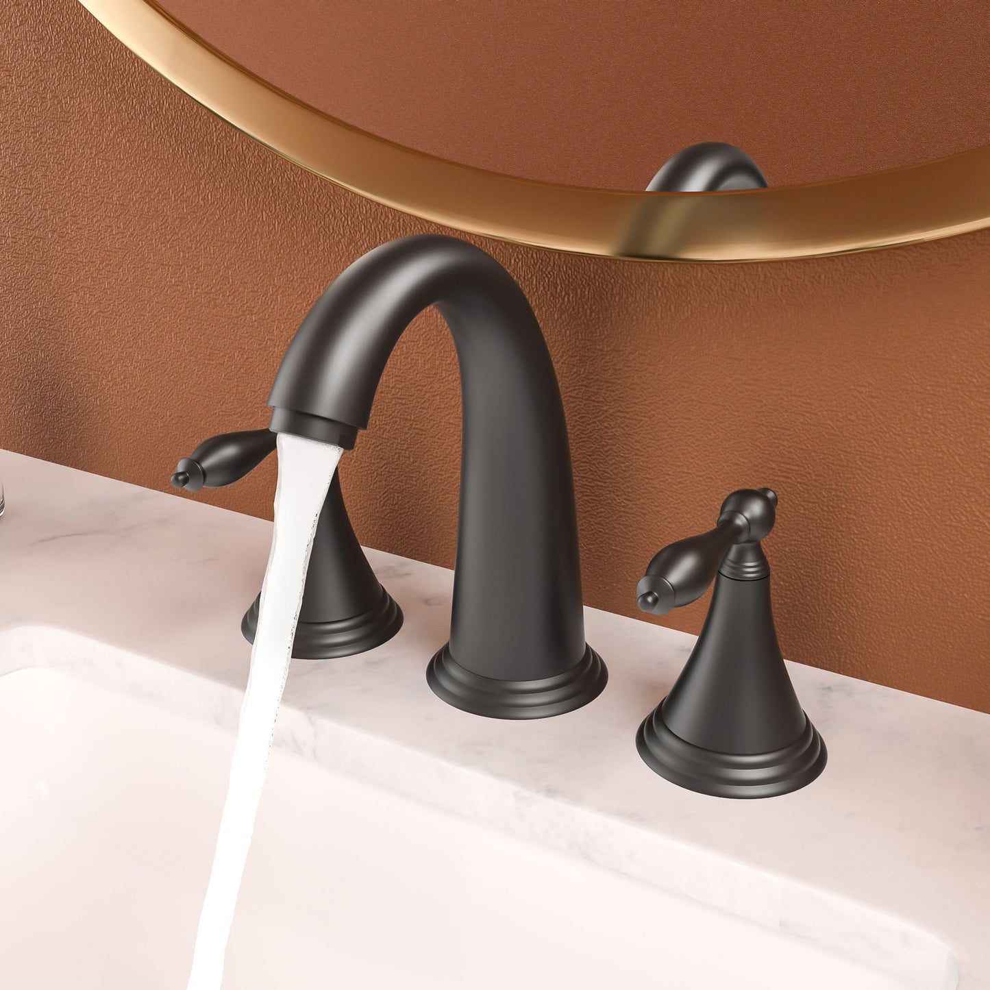 Elegant 2 Handle Widespread Bathroom Faucet With Pop Up Drain And Water Supply Lines Daily Nest