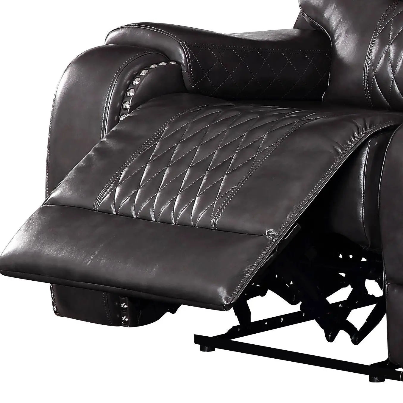 Braylon - Magnetite Synthetic Leather Manual Recliner Sofa - Brown Acme