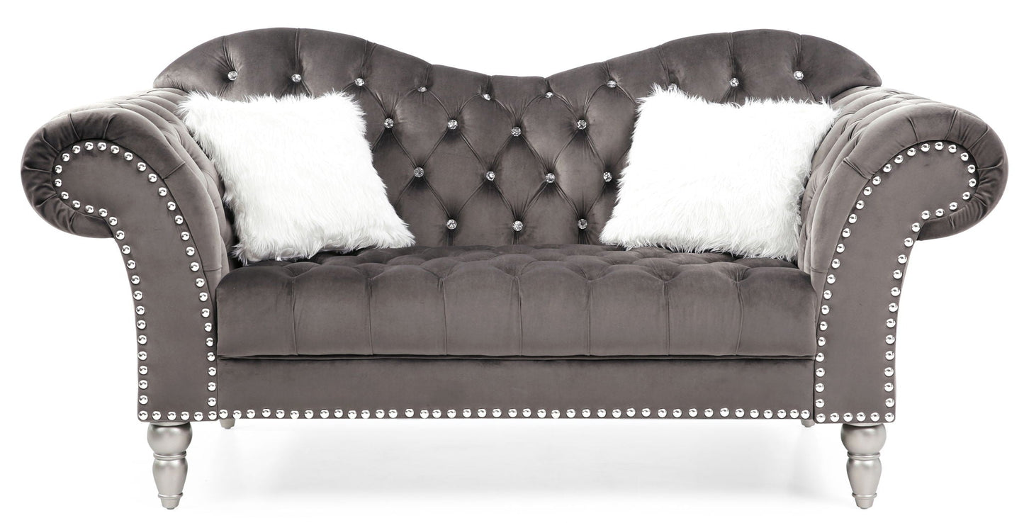 Elegant Round Arm Loveseat Glory Furniture