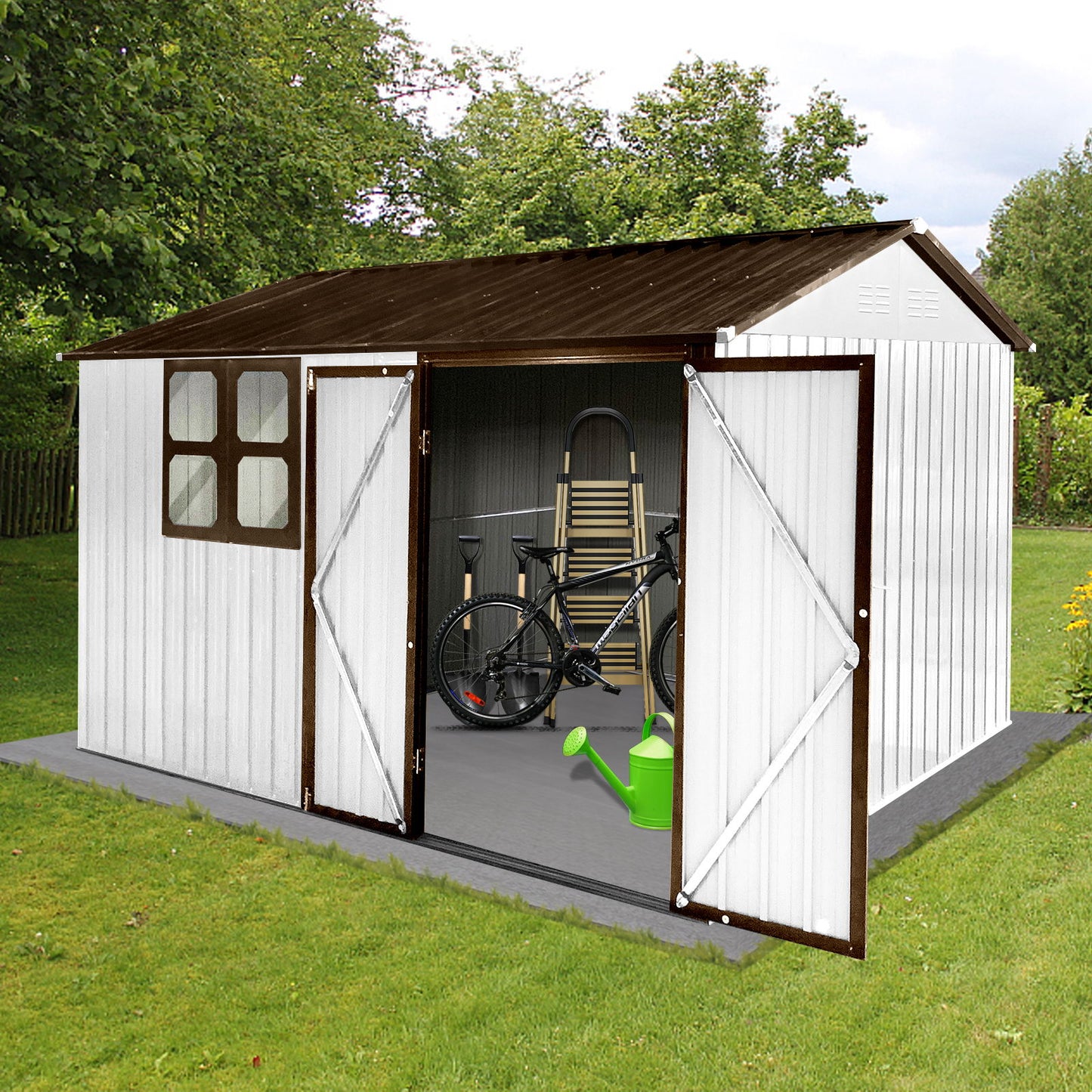 10' x 8' Garden Sheds Outdoor Storage Sheds With Window Daily Nest
