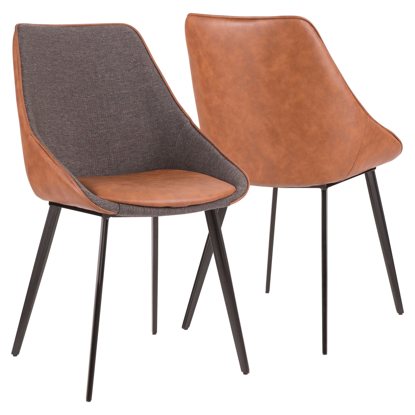 Marche - Contemporary Two Tone Chair (Set of 2) - Brown / Gray Lumi Source