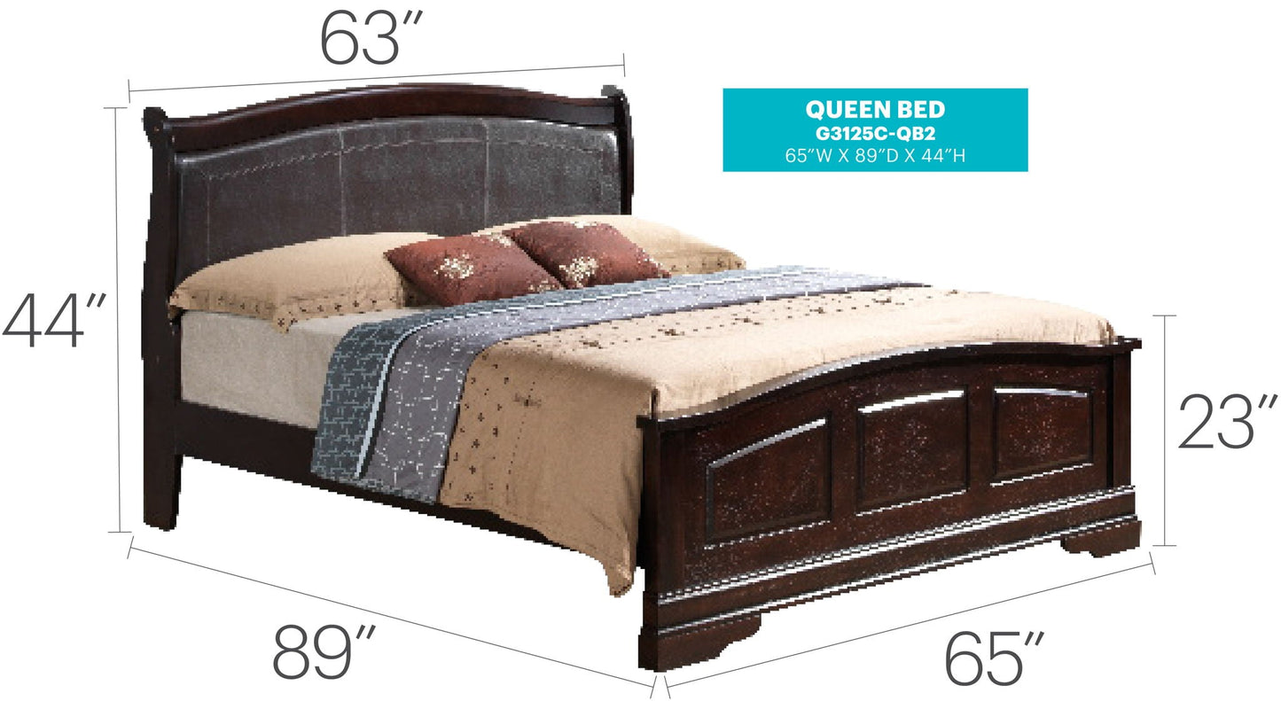 Panel Sleigh Bed Elegantly Crafted Glory Furniture