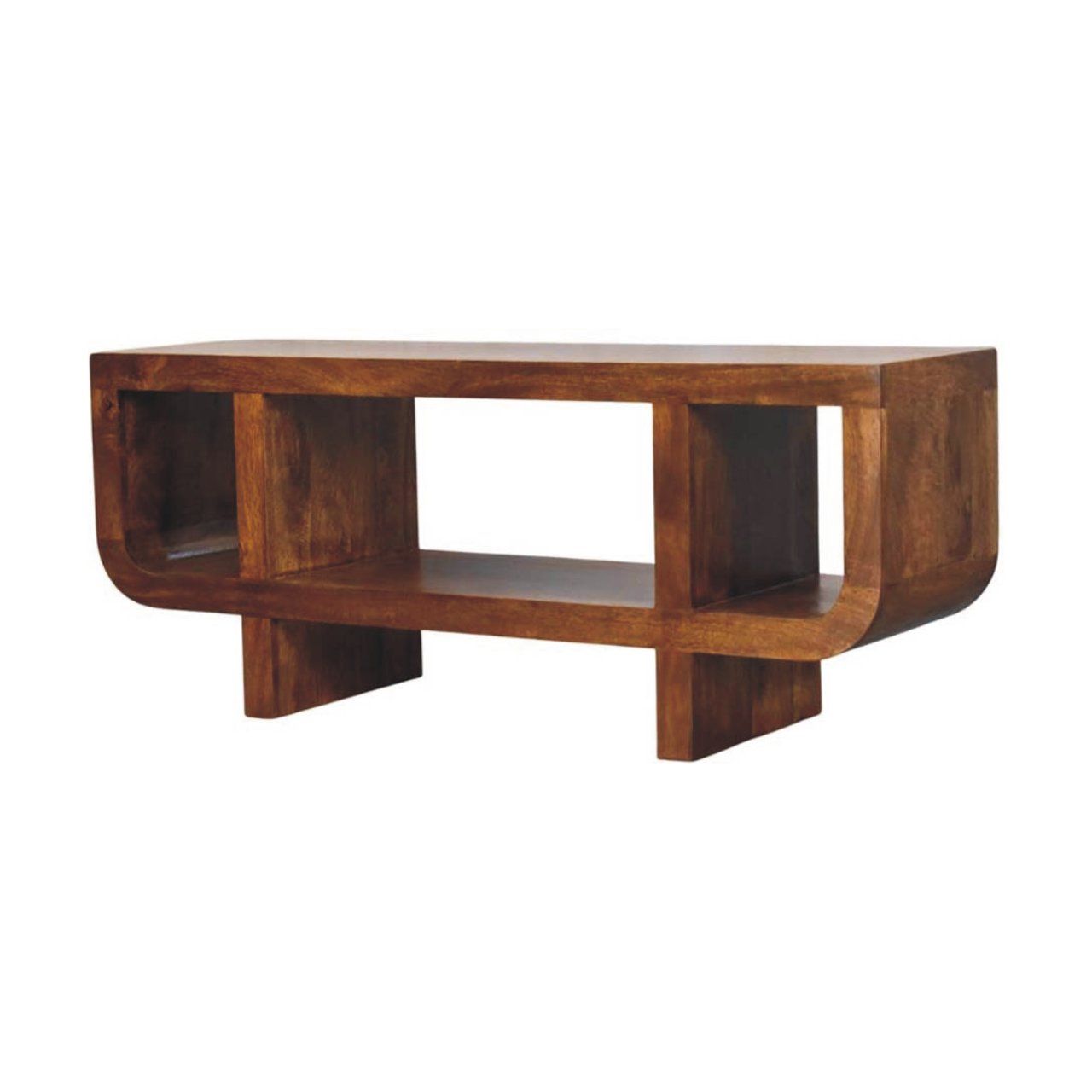 Orion - Curved Media Unit - Brown Artisan Furniture