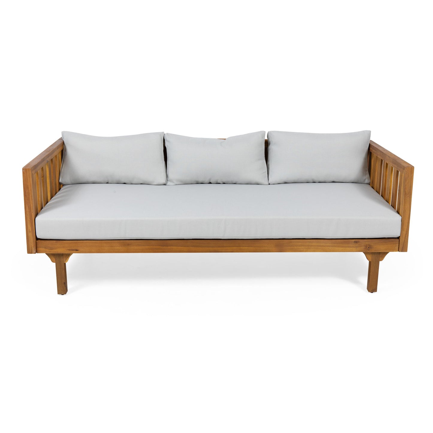 Claremont - 3 Seater Daybed Teak Acacia Wood Water Resistant Cushions Noble House