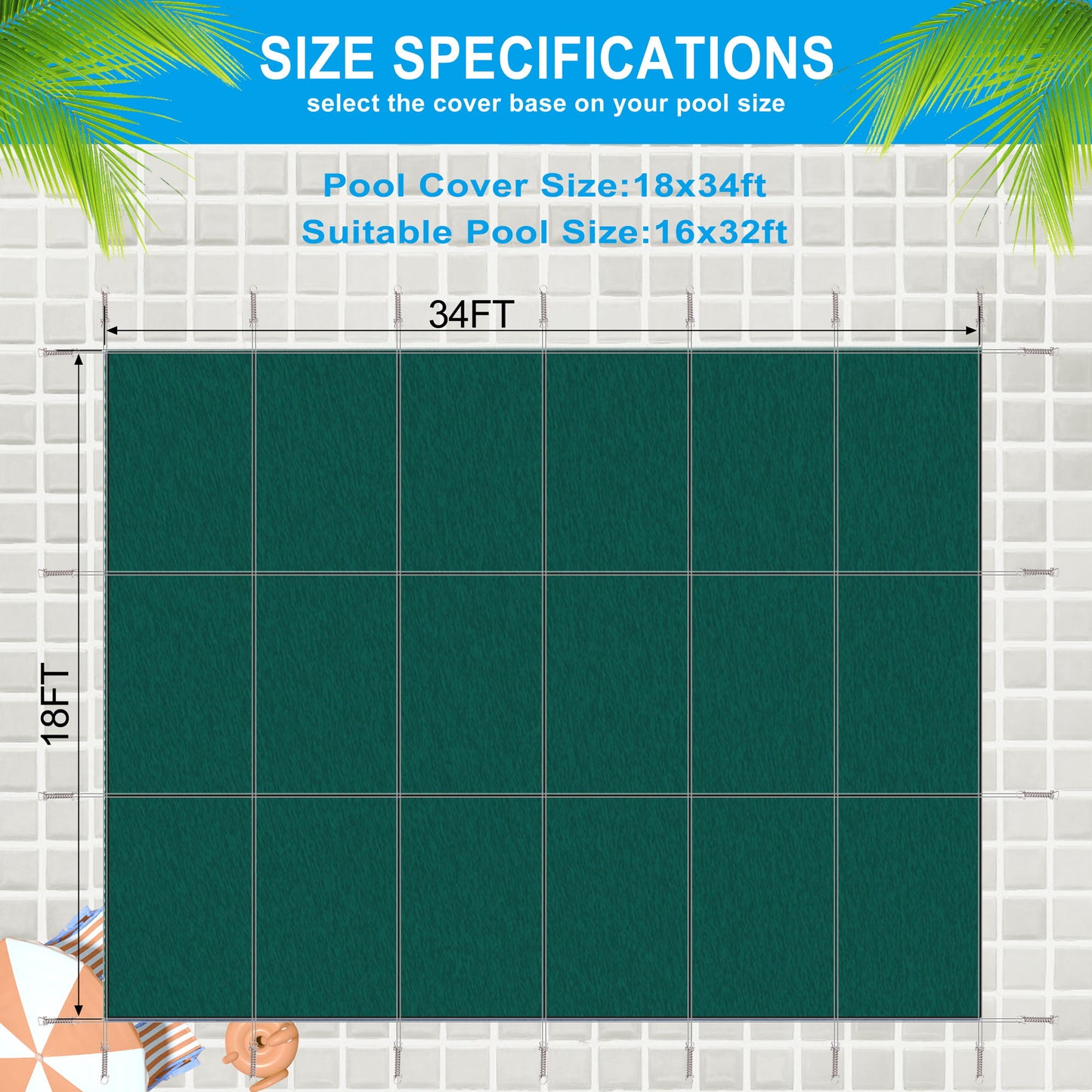 16 X 32 Ft Inground Pool Safety Cover, Rectangle Daily Nest