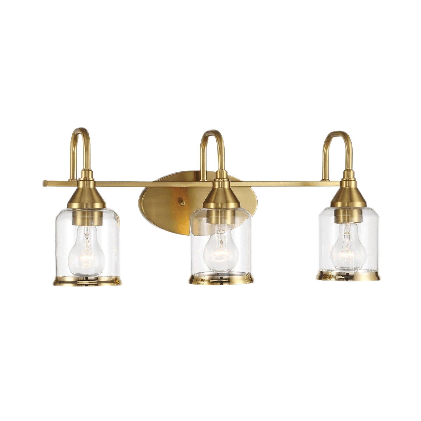 Twilight - 3 Lights Brush Contemporary Vanity Light - Clear / Gold Ashcroft Furniture