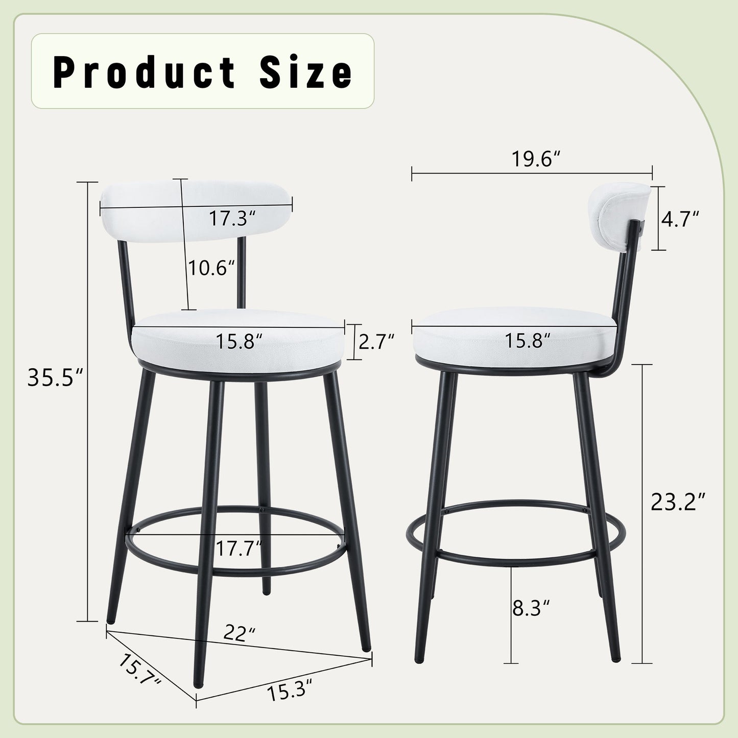 Fashionable Ergonomic High Legged Bar Chairs (Set of 2) Home Essentials