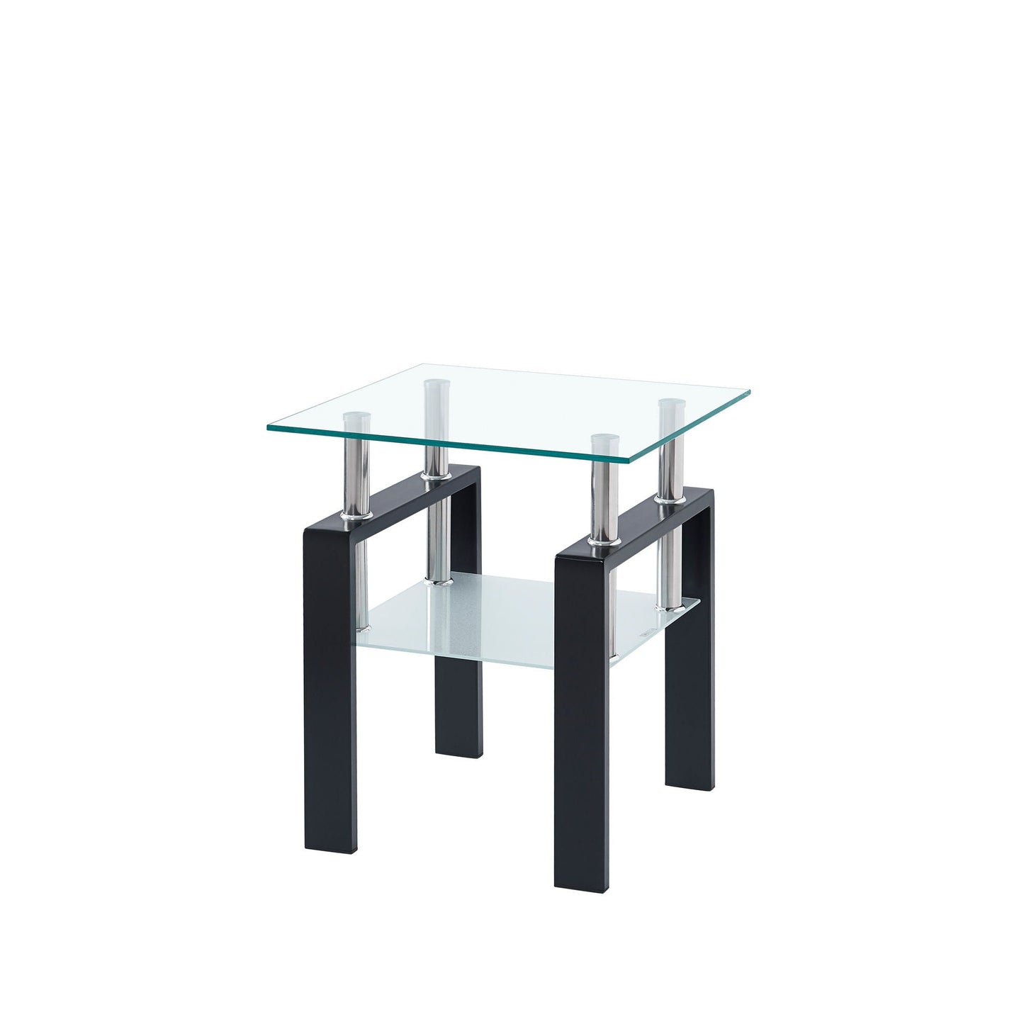 Luxury Modern Tempered Glass Coffee Table With 2 Layers Home Essentials