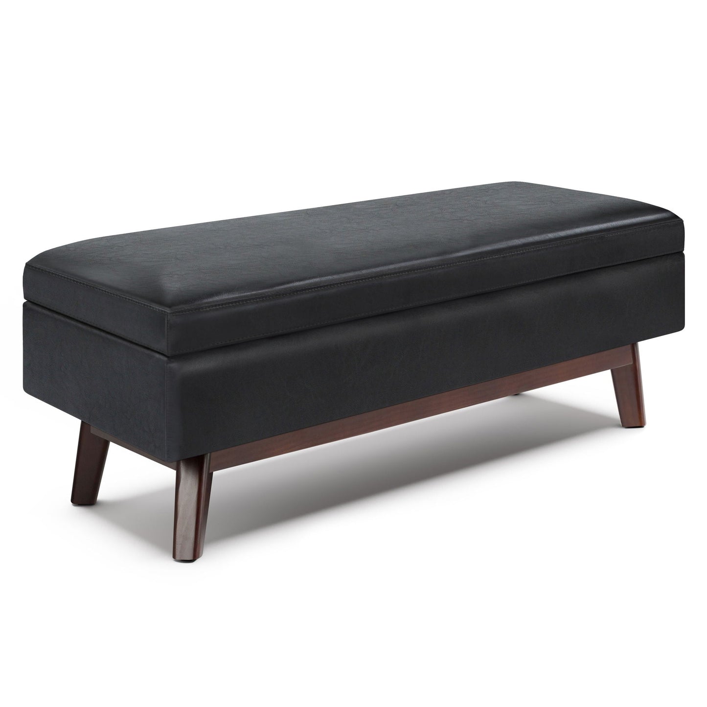 Owen - Rectangular Storage Ottoman - Midnight Black Simpli-Home