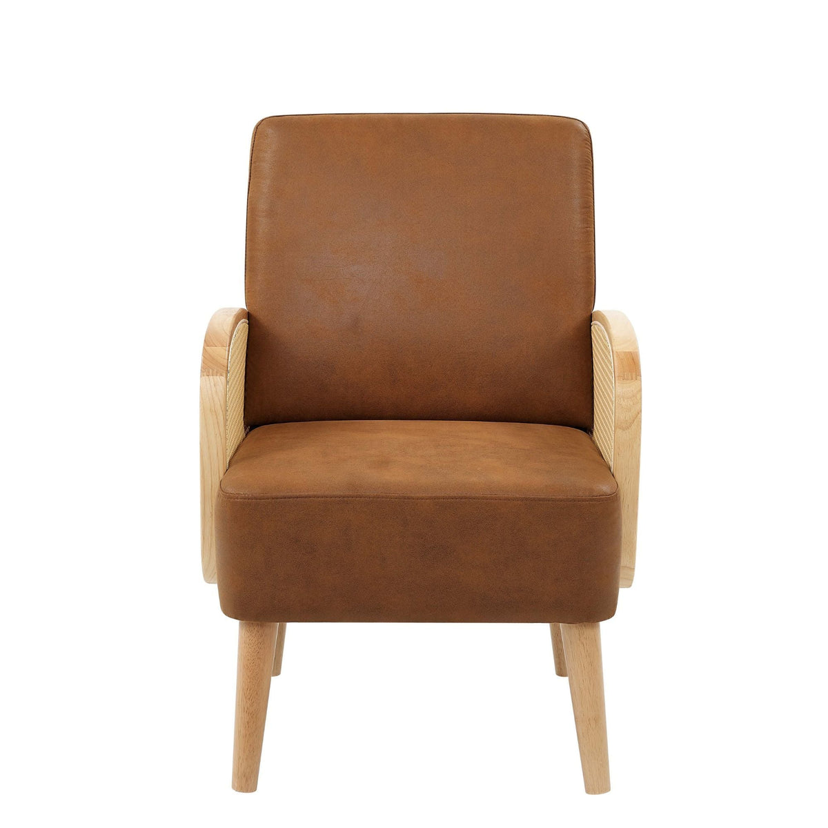 Upholstered Armchair With Tall Legs - Brown Home Essentials