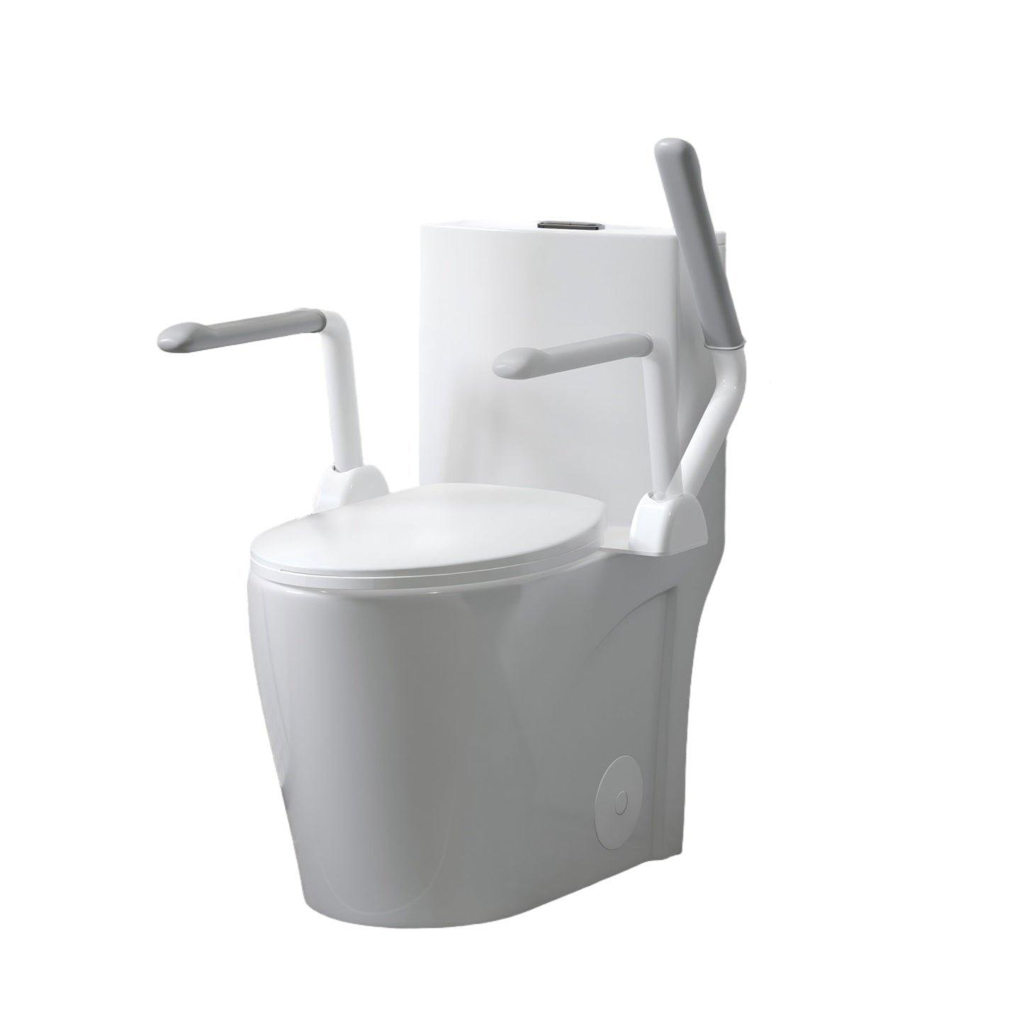 Upgraded Design Armrest, With Glossy Gw 007 1 Piece Toilet With Tornado Flush, Soft Close Seat, Dual Flush Map 1000G, Comfort Chair Seat - Gloss White Daily Nest