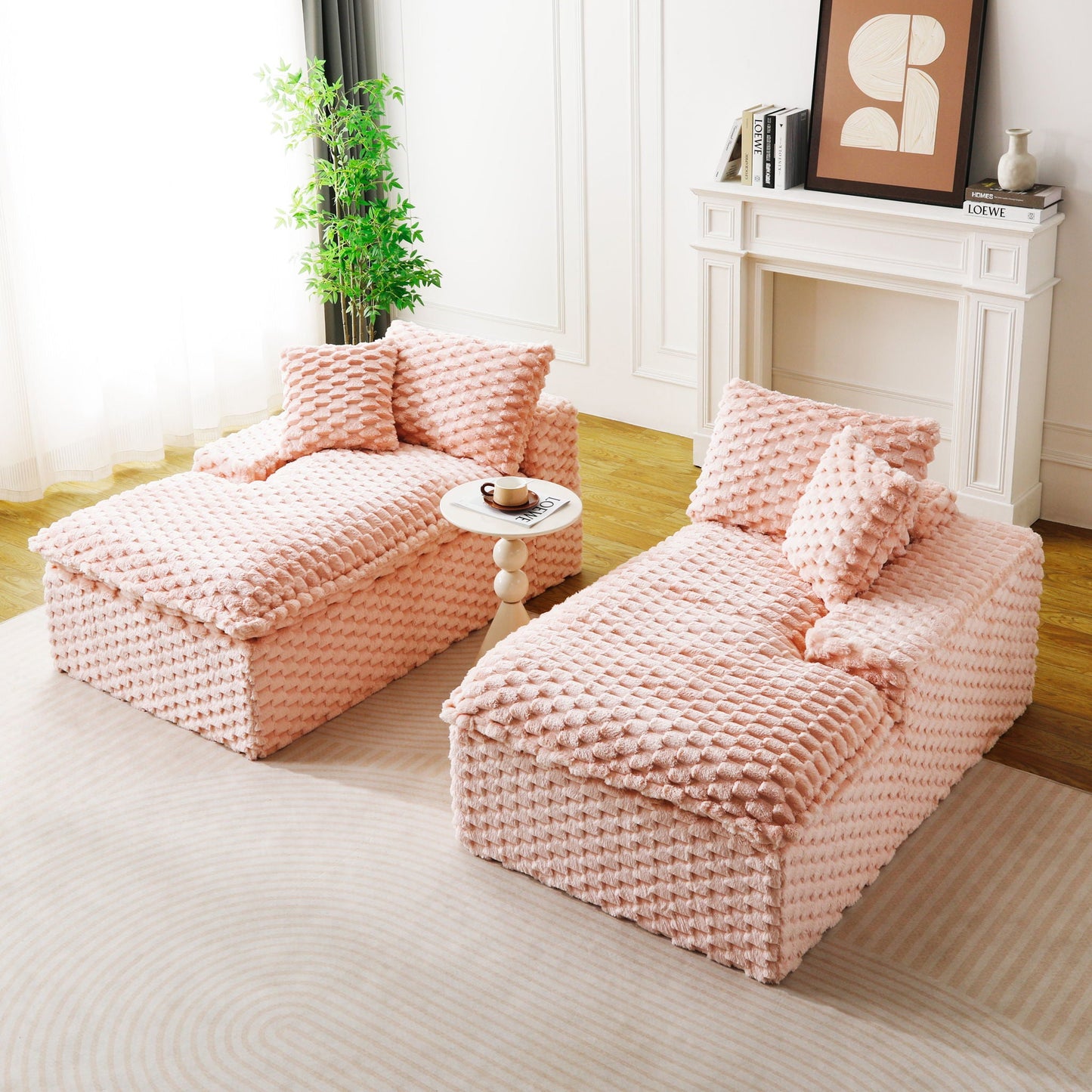 Double Chaise Lounge With Full Compressed Sponge Home Essentials