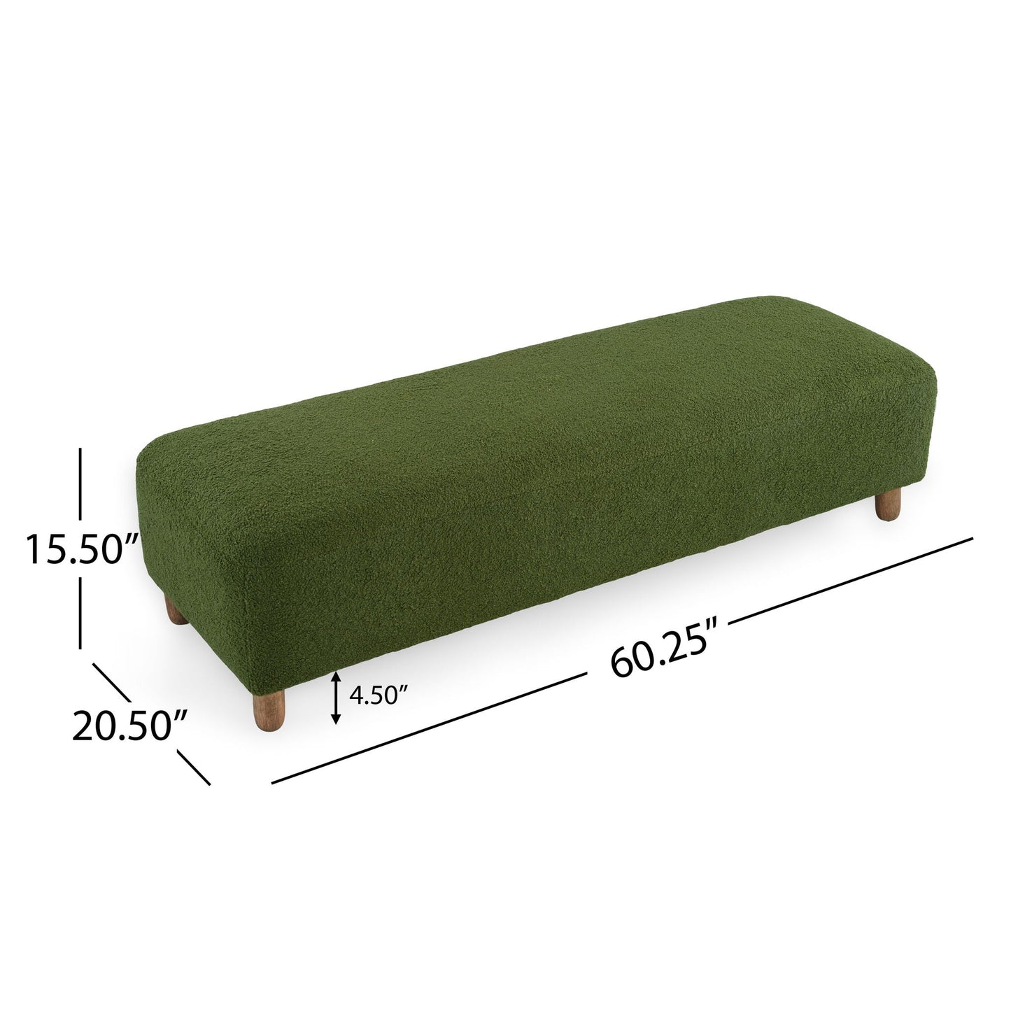 Contemporary Ottoman With Foam Cushion And Durable Upholstery Noble House