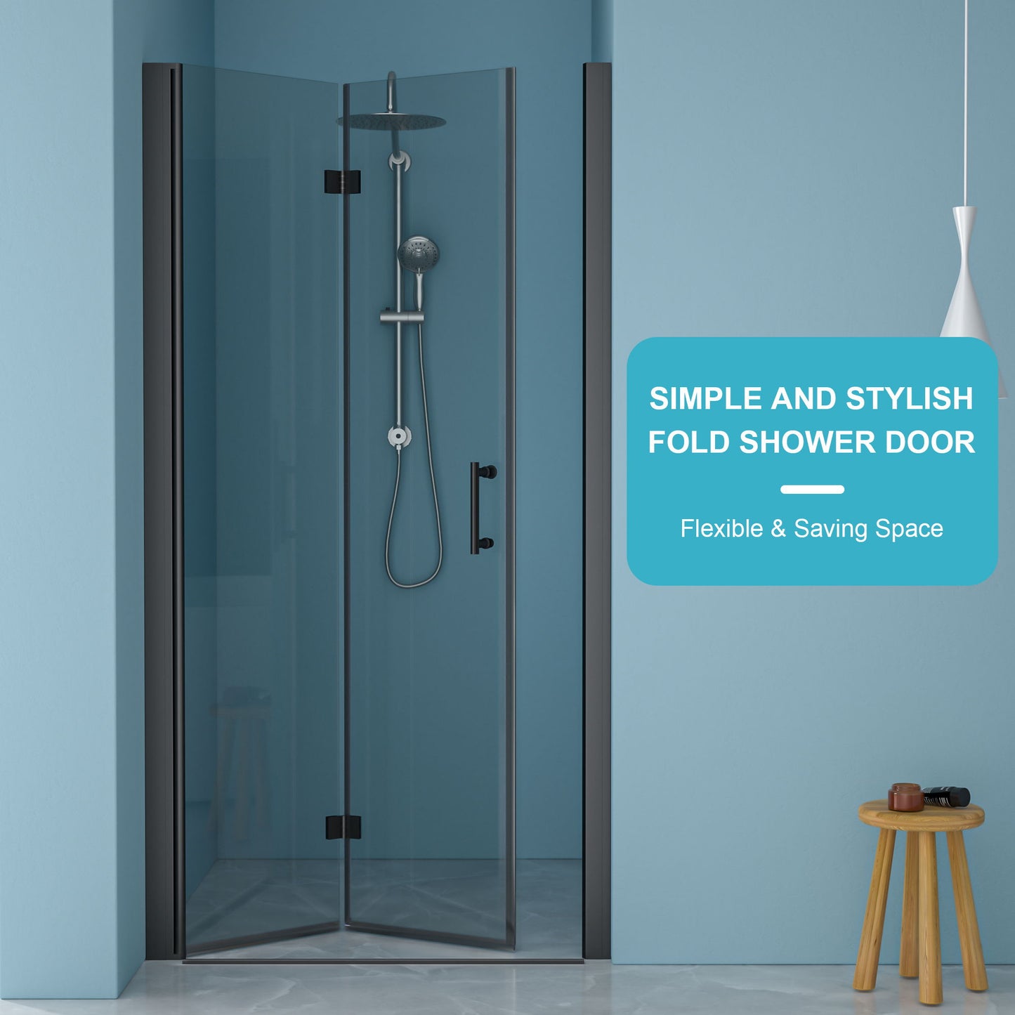 Fold Frameless Shower Door With Tempered Glass Daily Nest