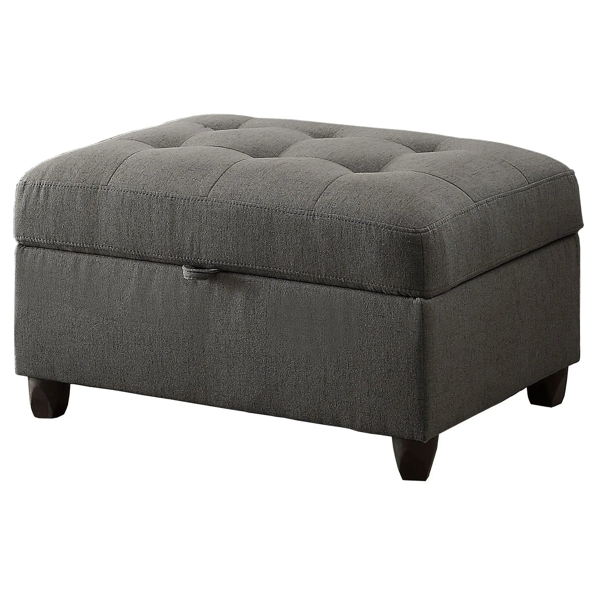 Storage Ottoman With Tufted Design - Gray Furniture Max