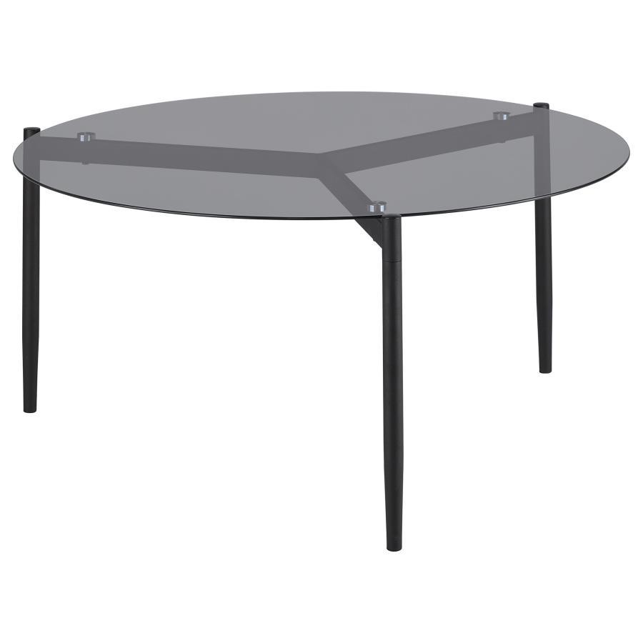 Rosalie - Round Smoked Glass Top Table CoasterEveryday