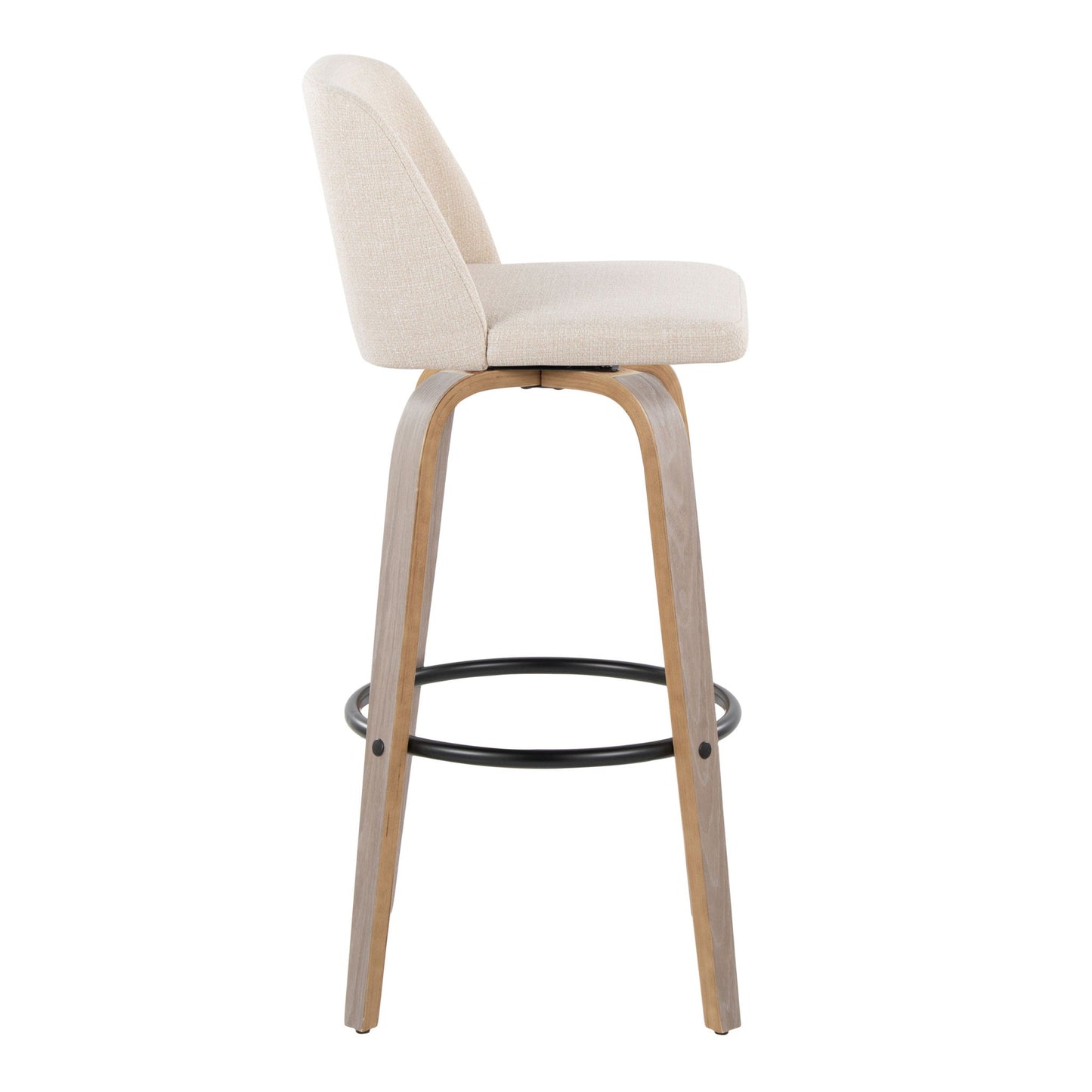 Toriano - Contemporary Fixed Height Barstool With Swivel With Round Footrest Comfort And Style (Set of 2) Lumi Source