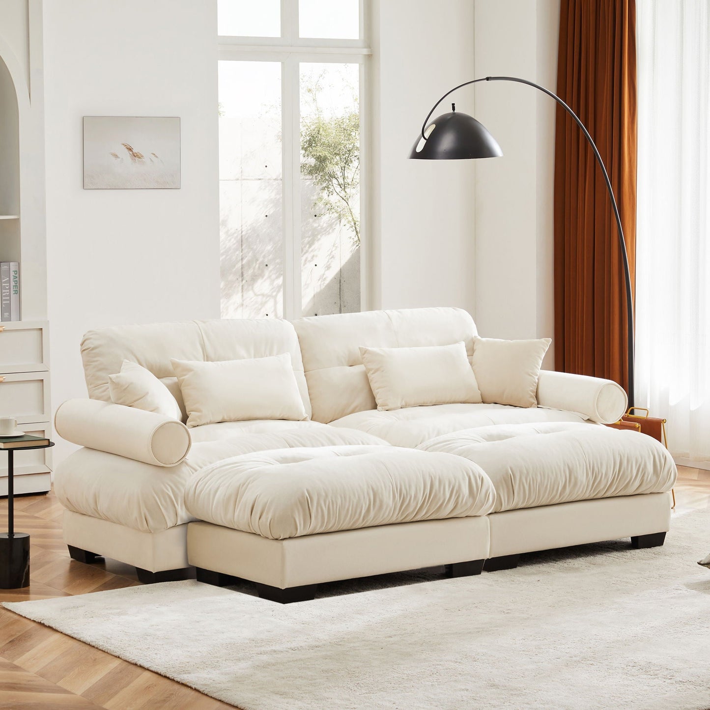 Super Comfort Oversized Modular Sectional Sofa With Movable Ottoman - Snoozhouse