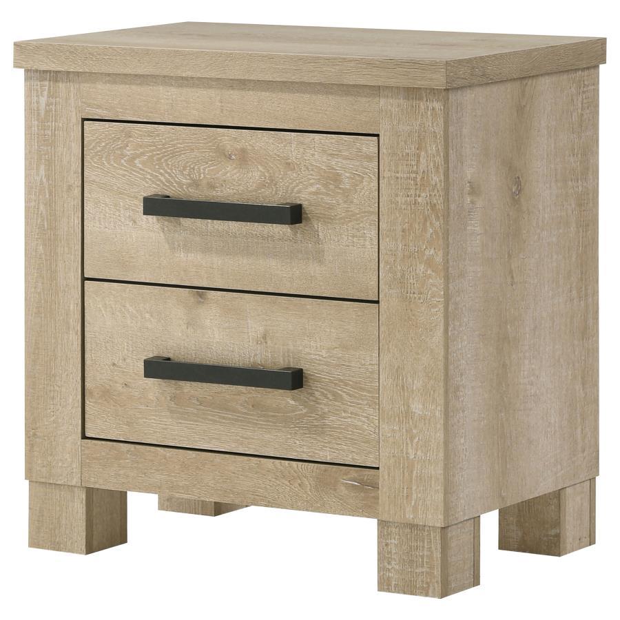 Oakglen - 2-Drawer Nightstand Bedside Table - Weathered Oak Coaster Fine Furniture