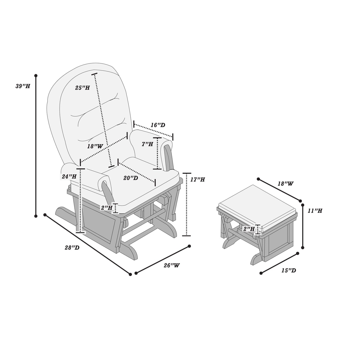 Glider Chair With Ottoman Home Essentials