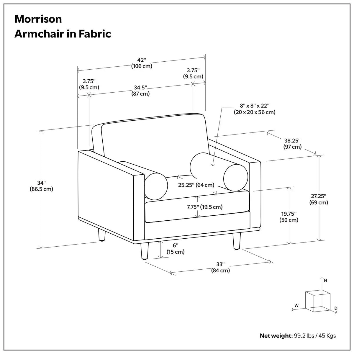 Morrison - Wide Arm Chair Simpli-Home