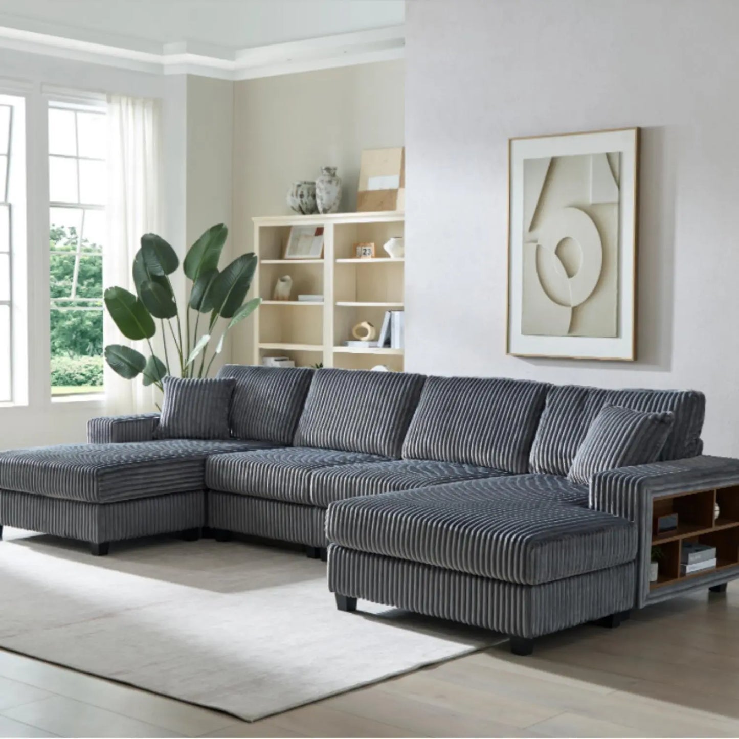 U-Shaped Convertible Sofa, 4 Seater Large Living Room Lounge Home Essentials